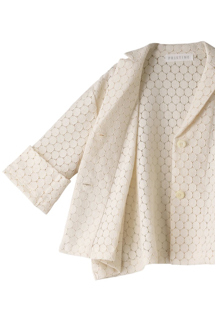 【プリスティン/PRISTINE】のサークルラッセルJK 人気、トレンドファッション・服の通販 founy(ファニー) 　ファッション　Fashion　レディースファッション　Fashion for Women　アウター　Coat / Outerwear Collection　レディースジャケット・軽アウター　Jackets　おすすめ　Recommended / Our Picks　サークル　Circle, Round Design　ジャケット　Jacket, Outerwear　セットアップ　Set-Up, Coordinated Outfit　ラッセル　Raschel, Raschel Lace　レース　Lace, Lace Fabric　other-6|ID: prp329100003029012 ipo3291000000032914214