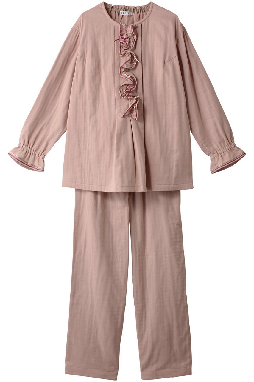 【イクコ/IKUKO】のトリプルガーゼ パジャマ インテリア・キッズ・メンズ・レディースファッション・服の通販 founy(ファニー) 　ファッション　Fashion　レディースファッション　Fashion for Women　サテン　Satin, Glossy Fabric　トリプル　Triple, Three Layers　パジャマ　Pajamas, Sleepwear　フェミニン　Feminine, Girly　フリル　Frill, Ruffle　リボン　Ribbon, Bow　ピンク|ID: prp329100003031092 ipo3291000000032832171