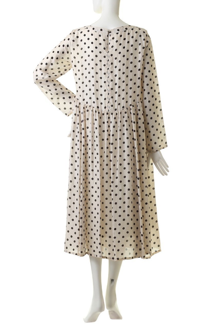 【ハウス オブ ロータス/HOUSE OF LOTUS】のシルクハブタエドットワンピース 人気、トレンドファッション・服の通販 founy(ファニー) 　ファッション　Fashion　レディースファッション　WOMEN　ワンピース　Dress　チュニック　Tunic　おすすめ　Recommend　エレガント 上品　Elegant　カーディガン　Cardigan　ギャザー　Gather　シルク　Silk　シンプル　Simple　チュニック　Tunic　ドット　Dot　フレア　Flare　プリント　Print　モノトーン　Monotone　リュクス　Luxe　other-4|ID: prp329100003033624 ipo3291000000031420744