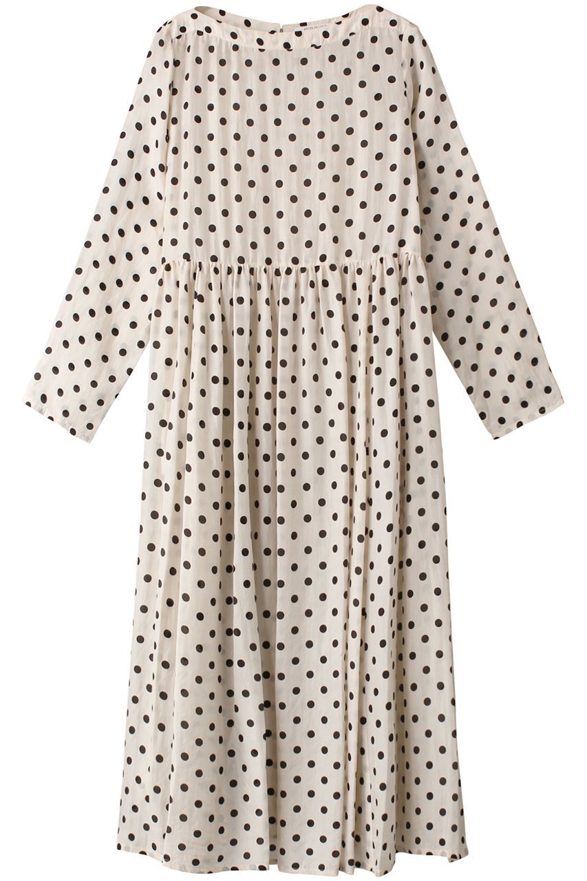 【ハウス オブ ロータス/HOUSE OF LOTUS】のシルクハブタエドットワンピース 人気、トレンドファッション・服の通販 founy(ファニー) 　ファッション　Fashion　レディースファッション　Fashion for Women　ワンピース　Dresses　チュニック　Tunic Tops & Dresses　おすすめ　Recommended / Our Picks　エレガント 上品　Elegant　カーディガン　Cardigan, Knitwear　ギャザー　Gathered, Ruffled　シルク　Silk, 100% Silk　シンプル　Simple, Minimal　チュニック　Tunic, Long Top　ドット　Polka Dot, Dot Pattern　フレア　Flare, Flared　プリント　Print, Printed Pattern　モノトーン　Monotone, Black and White　リュクス　Luxury, Elegant, High-End, Chic　 other-1|ID: prp329100003033624 ipo3291000000032903227