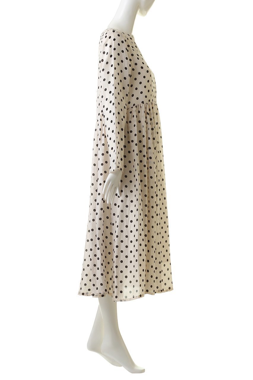 【ハウス オブ ロータス/HOUSE OF LOTUS】のシルクハブタエドットワンピース 人気、トレンドファッション・服の通販 founy(ファニー) 　ファッション　Fashion　レディースファッション　Fashion for Women　ワンピース　Dresses　チュニック　Tunic Tops & Dresses　おすすめ　Recommended / Our Picks　エレガント 上品　Elegant　カーディガン　Cardigan, Knitwear　ギャザー　Gathered, Ruffled　シルク　Silk, 100% Silk　シンプル　Simple, Minimal　チュニック　Tunic, Long Top　ドット　Polka Dot, Dot Pattern　フレア　Flare, Flared　プリント　Print, Printed Pattern　モノトーン　Monotone, Black and White　リュクス　Luxury, Elegant, High-End, Chic　other-3|ID: prp329100003033624 ipo3291000000032903244