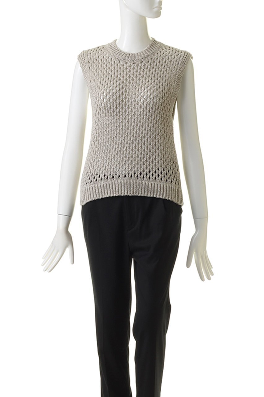 【プリスティン/PRISTINE】のCLYメッシュ編みベスト 人気、トレンドファッション・服の通販 founy(ファニー) 　ファッション　Fashion　レディースファッション　Fashion for Women　トップス・カットソー　Cut & Sew Tops　ニット　Knit Tops & Sweaters　ベスト&ジレ / 重ね着スタイル　Vests & Gilets　カジュアルプルオーバー・ニットトップス　Pullovers & Knit Tops / Casual Pullovers　シアー　Sheer, See-Through　シンプル　Simple, Minimal　ベスト　Vest, Waistcoat　メッシュ　Mesh, Net Fabric　リネン　Linen, Linen Fabric　畦　Ribbed Knit　other-2|ID: prp329100003046275 ipo3291000000036531381