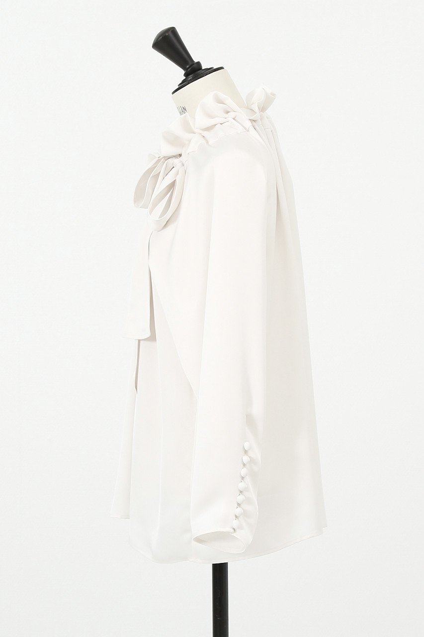 【デザイン ワークス/DESIGN WORKS】のサテンリボンブラウス 人気、トレンドファッション・服の通販 founy(ファニー) 　ファッション　Fashion　レディースファッション　WOMEN　トップス・カットソー　Tops/Tshirt　シャツ/ブラウス　Shirts/Blouses　ウォッシャブル　Washable　サテン　Satin　スリーブ　Sleeve　ダブル　Double　ロング　Long　定番　Standard　長袖　Long Sleeve　other-2|ID: prp329100003053771 ipo3291000000031420374
