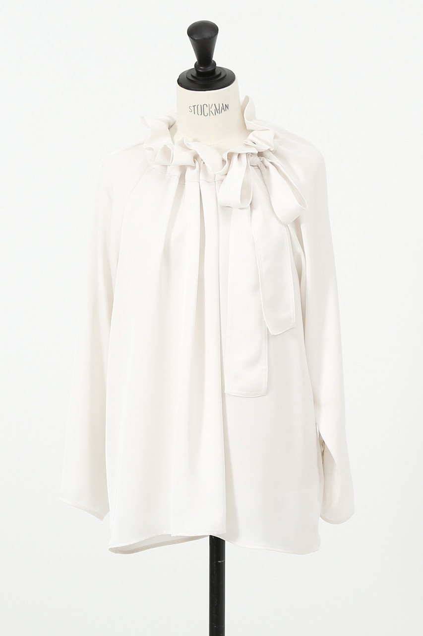【デザイン ワークス/DESIGN WORKS】のサテンリボンブラウス 人気、トレンドファッション・服の通販 founy(ファニー) 　ファッション　Fashion　レディースファッション　Fashion for Women　トップス・カットソー　Cut & Sew Tops　シャツ・ブラウス・オフィスカジュアル　Elegant Blouses & Button-Ups　ウォッシャブル　Machine Washable　サテン　Satin, Glossy Fabric　スリーブ　Sleeve, Long Sleeve / Short Sleeve　ダブル　Double, Double-Breasted　ロング　Long, Long-Length　定番　Standard, Basic Item　長袖　Long Sleeve, Full Sleeve　 other-1|ID: prp329100003053771 ipo3291000000032887792