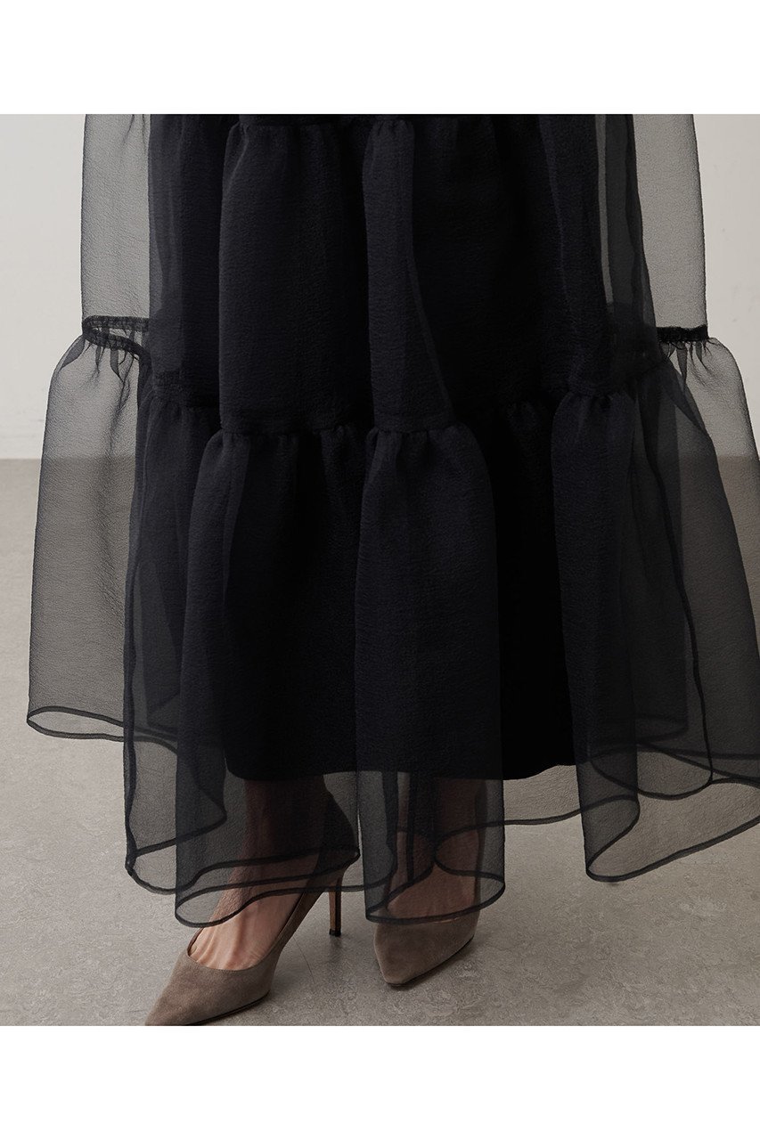 【ウィムガゼット/Whim Gazette】のオーガンジーボリュームスカート 人気、トレンドファッション・服の通販 founy(ファニー) 　ファッション　Fashion　レディースファッション　Fashion for Women　スカート　Skirts　ロングスカート　Long Skirts / Maxi & Midi Skirts　オーガンジー　Organza Fabric　スリット　Slit, Slit Detail　ティアードスカート　Tiered Skirt, Flounced Skirt　ロマンティック　Romantic, Feminine Style　ロング　Long, Long-Length　ワッシャー　Washer, Crinkled Finish　エレガント 上品　Elegant　other-4|ID: prp329100003056190 ipo3291000000033706017