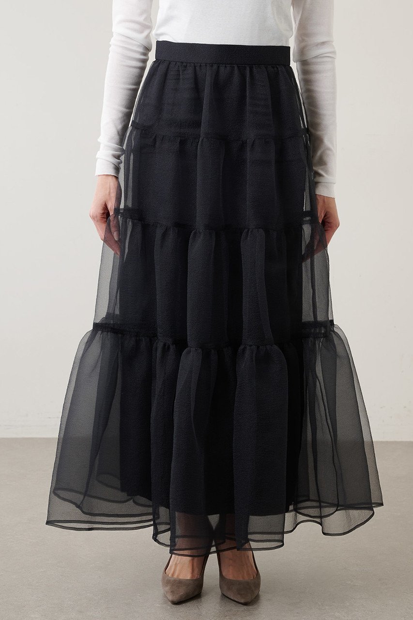 【ウィムガゼット/Whim Gazette】のオーガンジーボリュームスカート 人気、トレンドファッション・服の通販 founy(ファニー) 　ファッション　Fashion　レディースファッション　Fashion for Women　スカート　Skirts　ロングスカート　Long Skirts / Maxi & Midi Skirts　オーガンジー　Organza Fabric　スリット　Slit, Slit Detail　ティアードスカート　Tiered Skirt, Flounced Skirt　ロマンティック　Romantic, Feminine Style　ロング　Long, Long-Length　ワッシャー　Washer, Crinkled Finish　エレガント 上品　Elegant　再入荷　Restock / Back in Stock　other-5|ID: prp329100003056190 ipo3291000000035724780
