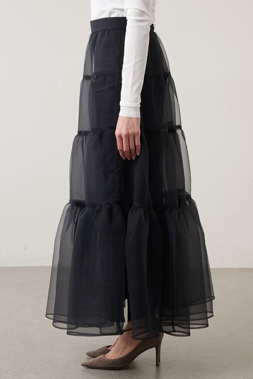 【ウィムガゼット/Whim Gazette】のオーガンジーボリュームスカート 人気、トレンドファッション・服の通販 founy(ファニー) 　ファッション　Fashion　レディースファッション　Fashion for Women　スカート　Skirts　ロングスカート　Long Skirts / Maxi & Midi Skirts　オーガンジー　Organza Fabric　スリット　Slit, Slit Detail　ティアードスカート　Tiered Skirt, Flounced Skirt　ロマンティック　Romantic, Feminine Style　ロング　Long, Long-Length　ワッシャー　Washer, Crinkled Finish　エレガント 上品　Elegant　再入荷　Restock / Back in Stock　other-6|ID: prp329100003056190 ipo3291000000035724783
