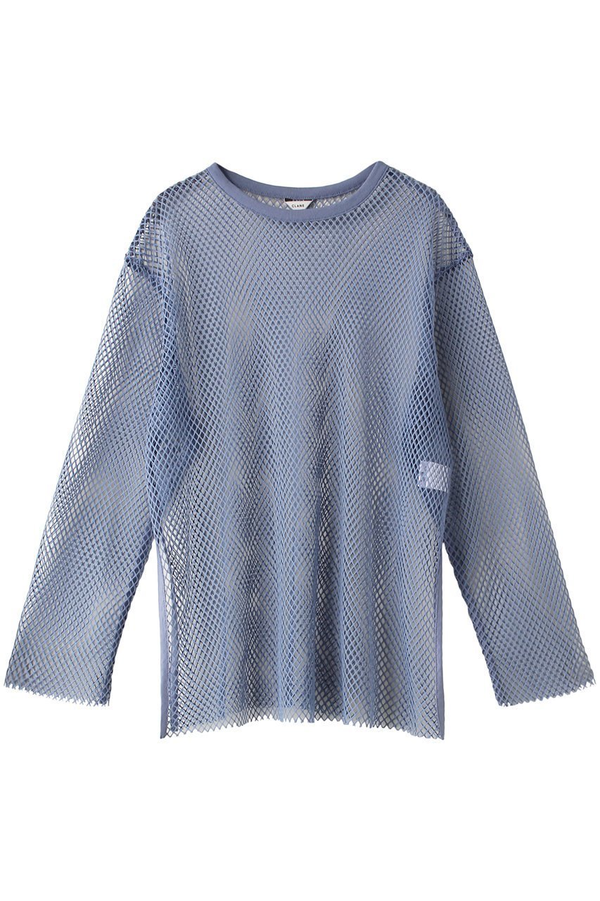 【クラネ/CLANE】のWIDE MESH TOPS Tシャツ/カットソー インテリア・キッズ・メンズ・レディースファッション・服の通販 founy(ファニー) 　ファッション　Fashion　レディースファッション　WOMEN　トップス・カットソー　Tops/Tshirt　シャツ/ブラウス　Shirts/Blouses　ロング / Tシャツ　T-Shirts　カットソー　Cut and Sewn　おすすめ　Recommend　カットソー　Cut And Sew　スリット　Slit　スリーブ　Sleeve　フロント　Front　ベーシック　Basic　ルーズ　Loose　ロング　Long　ブルー|ID: prp329100003066672 ipo3291000000029988003