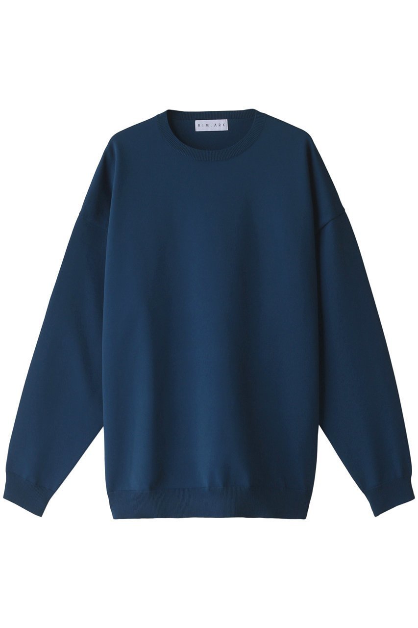【リムアーク/RIM.ARK】のBasic R-neck knit PO(LARGE)/ニット インテリア・キッズ・メンズ・レディースファッション・服の通販 founy(ファニー) 　ファッション　Fashion　レディースファッション　Fashion for Women　トップス・カットソー　Cut & Sew Tops　ニット　Knit Tops & Sweaters　カジュアルプルオーバー・ニットトップス　Pullovers & Knit Tops / Casual Pullovers　インナー　Innerwear　カットソー　Cut and Sewn Top　スウェット / スエット　Sweatshirt, Sweatwear　定番　Standard, Basic Item　ブルー|ID: prp329100003067851 ipo3291000000032964755