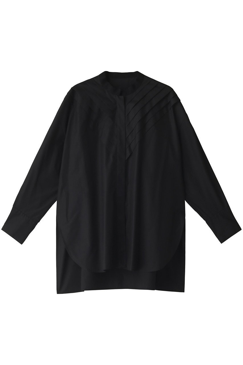 【ル フィル/LE PHIL】のTCブロードブラウス インテリア・キッズ・メンズ・レディースファッション・服の通販 founy(ファウニー) 　ファッション　Fashion　レディースファッション　Fashion for Women　トップス・カットソー　Cut & Sew Tops　シャツ・ブラウス・オフィスカジュアル　Elegant Blouses & Button-Ups　グログラン　Grosgrain, Grosgrain Ribbon　スリット　Slit, Slit Detail　スリーブ　Sleeve, Long Sleeve / Short Sleeve　フロント　Front, Front Design　ブロード　Broadcloth, Fine Cotton　ラウンド　Round, Round Neck　ロング　Long, Long-Length　ブラック|ID: prp329100003069503 ipo3291000000036878109