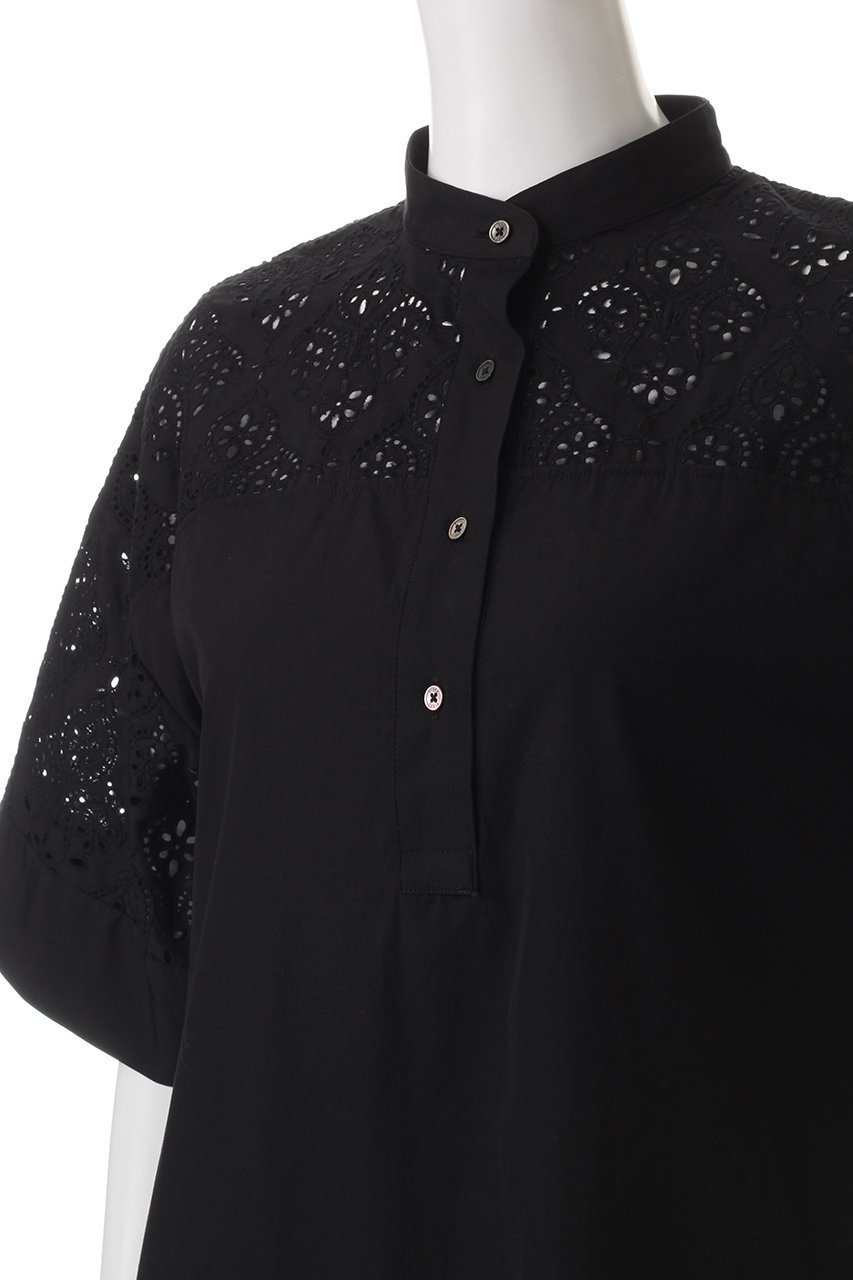 【ティッカ/TICCA】のレース半袖シャツワンピース 人気、トレンドファッション・服の通販 founy(ファニー) 　ファッション　Fashion　レディースファッション　Fashion for Women　ワンピース　Dresses　シャツワンピース / 1枚で着映えコーデ　Shirt Dresses　チュニック　Tunic Tops & Dresses　カッティング　Cutting Detail　クール　Cool, Chic　シューズ　Shoes, Footwear　チュニック　Tunic, Long Top　バランス　Balance, Style Balance　ヨーク　Yoke, Yoke Design　レース　Lace, Lace Fabric　ロング　Long, Long-Length　エレガント 上品　Elegant　半袖　Short Sleeve, Half Sleeve　other-5|ID: prp329100003069551 ipo3291000000032684291