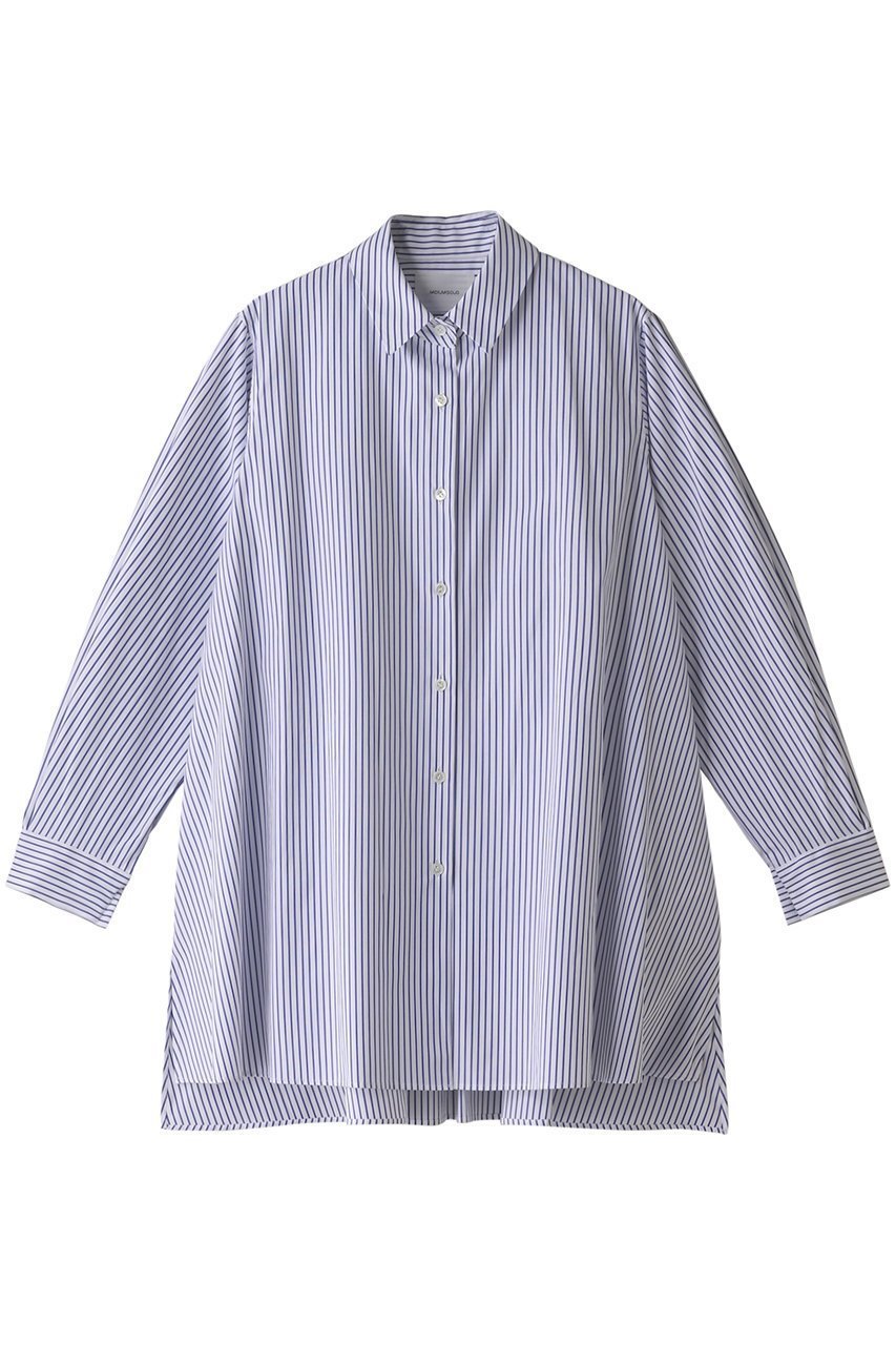 【ミディウミソリッド/MIDIUMISOLID】のスリットスリーブチュニックシャツ(ストライプ) インテリア・キッズ・メンズ・レディースファッション・服の通販 founy(ファニー) 　ファッション　Fashion　レディースファッション　Fashion for Women　トップス・カットソー　Cut & Sew Tops　シャツ・ブラウス・オフィスカジュアル　Elegant Blouses & Button-Ups　ストライプ　Stripe, Striped Pattern　スリット　Slit, Slit Detail　スリーブ　Sleeve, Long Sleeve / Short Sleeve　ロング　Long, Long-Length　エレガント 上品　Elegant　長袖　Long Sleeve, Full Sleeve　オフホワイトA|ID: prp329100003080068 ipo3291000000035489455
