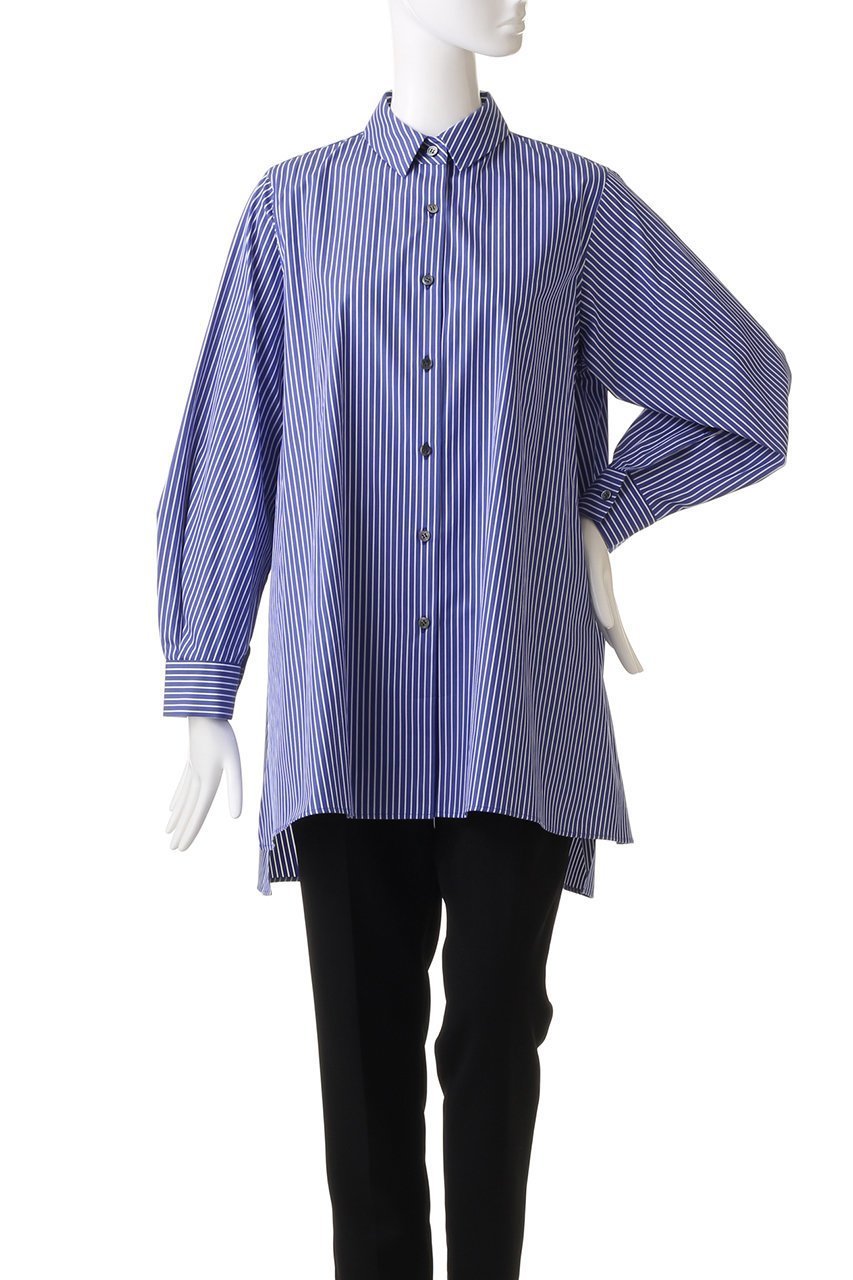 【ミディウミソリッド/MIDIUMISOLID】のスリットスリーブチュニックシャツ(ストライプ) 人気、トレンドファッション・服の通販 founy(ファニー) 　ファッション　Fashion　レディースファッション　Fashion for Women　トップス・カットソー　Cut & Sew Tops　シャツ・ブラウス・オフィスカジュアル　Elegant Blouses & Button-Ups　ストライプ　Stripe, Striped Pattern　スリット　Slit, Slit Detail　スリーブ　Sleeve, Long Sleeve / Short Sleeve　ロング　Long, Long-Length　エレガント 上品　Elegant　長袖　Long Sleeve, Full Sleeve　other-2|ID: prp329100003080068 ipo3291000000035489457