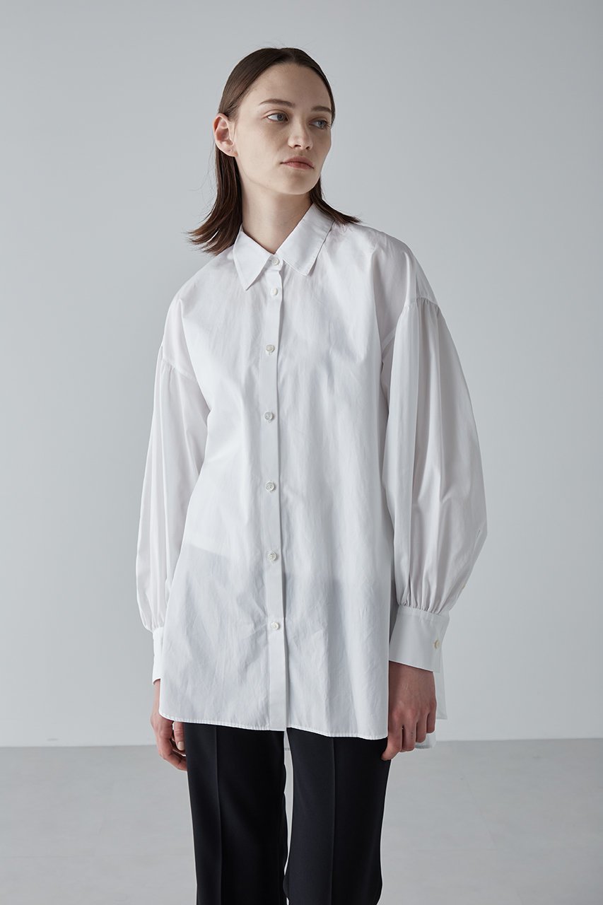 【アドーア/ADORE】のTHOMAS MASON COブロードブラウス インテリア・キッズ・メンズ・レディースファッション・服の通販 founy(ファニー)  ファッション Fashion レディースファッション Fashion for Women トップス・カットソー Cut & Sew Tops シャツ・ブラウス・オフィスカジュアル Elegant Blouses & Button-Ups イタリア Italy ギャザー Gathered, Ruffled シンプル Simple, Minimal スリーブ Sleeve, Long Sleeve / Short Sleeve ブロード Broadcloth, Fine Cotton ロング Long, Long-Length ホワイト|ID: prp329100003085052 ipo3291000000034336518