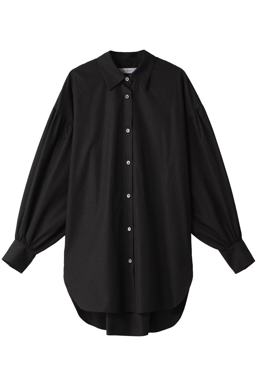 【アドーア/ADORE】のTHOMAS MASON COブロードブラウス インテリア・キッズ・メンズ・レディースファッション・服の通販 founy(ファニー)  ファッション Fashion レディースファッション Fashion for Women トップス・カットソー Cut & Sew Tops シャツ・ブラウス・オフィスカジュアル Elegant Blouses & Button-Ups イタリア Italy ギャザー Gathered, Ruffled シンプル Simple, Minimal スリーブ Sleeve, Long Sleeve / Short Sleeve ブロード Broadcloth, Fine Cotton ロング Long, Long-Length ブラック|ID: prp329100003085052 ipo3291000000034336520
