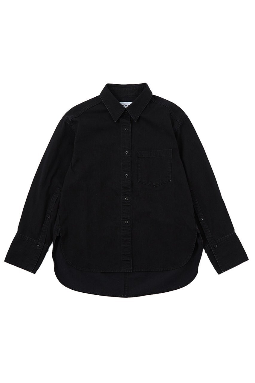 【ザ ストア バイ シー/THE STORE by C】のデニムシャツ インテリア・キッズ・メンズ・レディースファッション・服の通販 founy(ファニー) 　ファッション　Fashion　レディースファッション　Fashion for Women　トップス・カットソー　Cut & Sew Tops　シャツ・ブラウス・オフィスカジュアル　Elegant Blouses & Button-Ups　おすすめ　Recommended / Our Picks　スリーブ　Sleeve, Long Sleeve / Short Sleeve　デニム　Denim, Jeans Material　ロング　Long, Long-Length　ブラック|ID: prp329100003090202 ipo3291000000032907732
