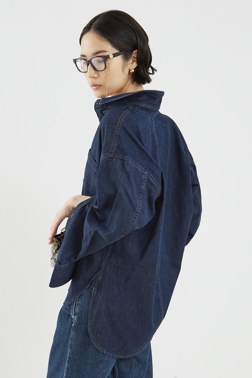 【ザ ストア バイ シー/THE STORE by C】のデニムシャツ 人気、トレンドファッション・服の通販 founy(ファニー) 　ファッション　Fashion　レディースファッション　Fashion for Women　トップス・カットソー　Cut & Sew Tops　シャツ・ブラウス・オフィスカジュアル　Elegant Blouses & Button-Ups　おすすめ　Recommended / Our Picks　スリーブ　Sleeve, Long Sleeve / Short Sleeve　デニム　Denim, Jeans Material　ロング　Long, Long-Length　other-2|ID: prp329100003090202 ipo3291000000035308875