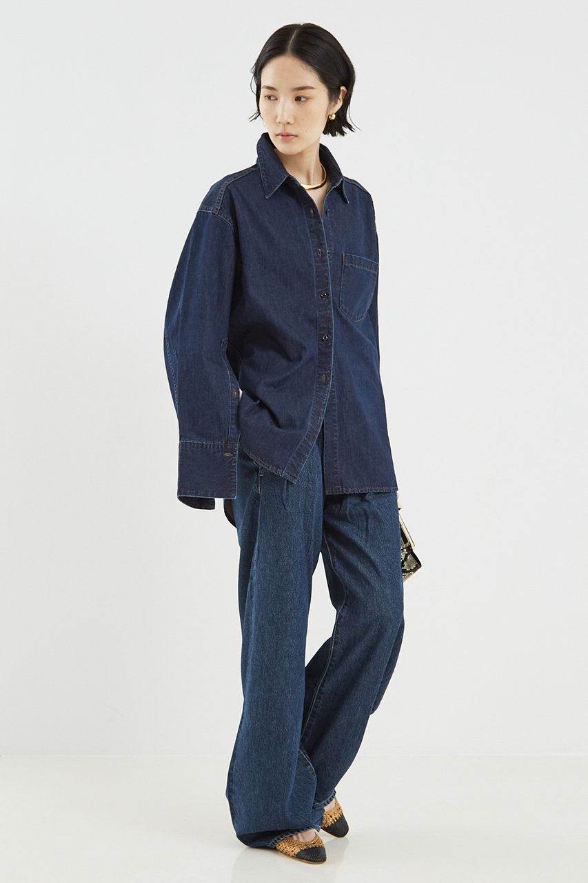 【ザ ストア バイ シー/THE STORE by C】のデニムシャツ 人気、トレンドファッション・服の通販 founy(ファニー) 　ファッション　Fashion　レディースファッション　Fashion for Women　トップス・カットソー　Cut & Sew Tops　シャツ・ブラウス・オフィスカジュアル　Elegant Blouses & Button-Ups　おすすめ　Recommended / Our Picks　スリーブ　Sleeve, Long Sleeve / Short Sleeve　デニム　Denim, Jeans Material　ロング　Long, Long-Length　other-3|ID: prp329100003090202 ipo3291000000035308876
