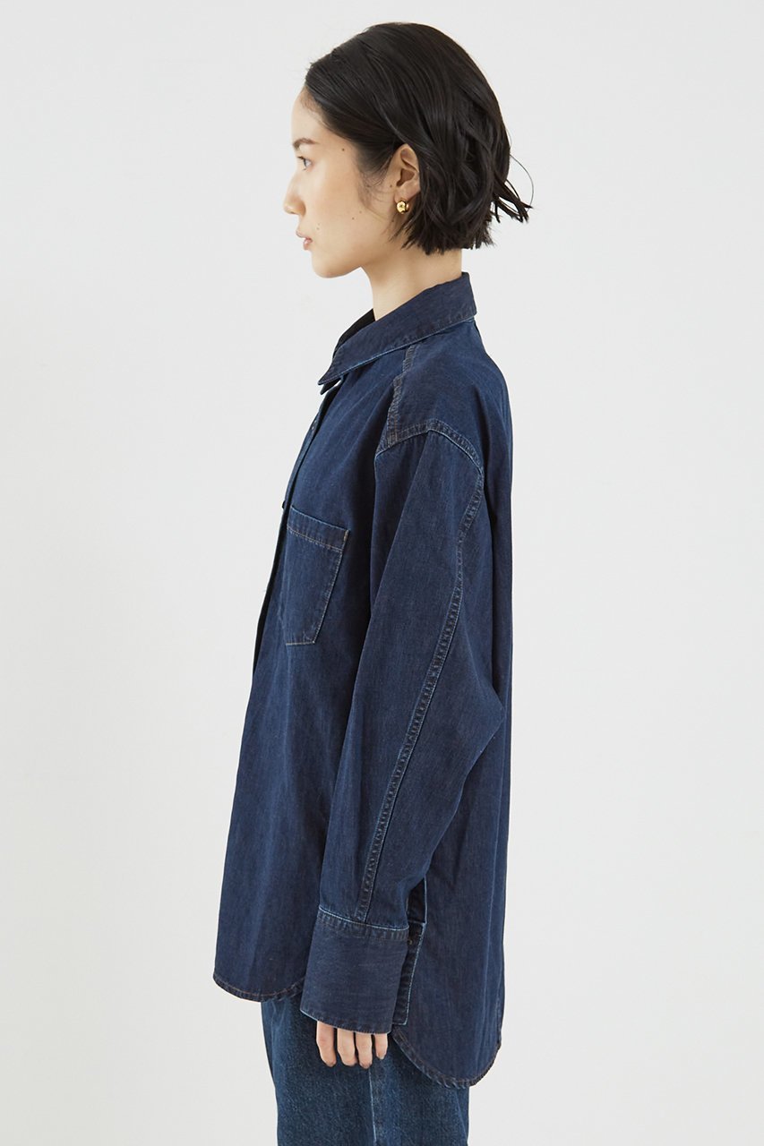 【ザ ストア バイ シー/THE STORE by C】のデニムシャツ 人気、トレンドファッション・服の通販 founy(ファニー) 　ファッション　Fashion　レディースファッション　Fashion for Women　トップス・カットソー　Cut & Sew Tops　シャツ・ブラウス・オフィスカジュアル　Elegant Blouses & Button-Ups　おすすめ　Recommended / Our Picks　スリーブ　Sleeve, Long Sleeve / Short Sleeve　デニム　Denim, Jeans Material　ロング　Long, Long-Length　other-5|ID: prp329100003090202 ipo3291000000035308878