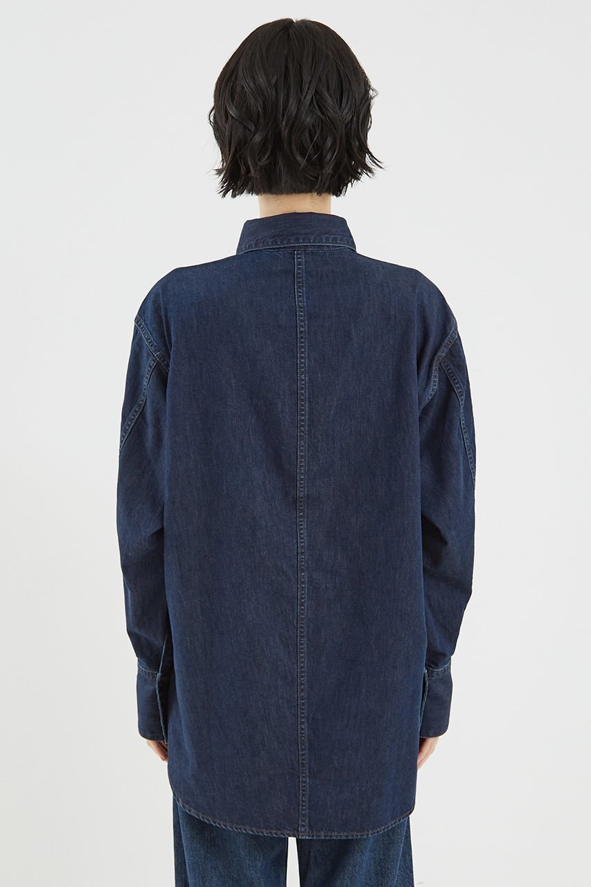 【ザ ストア バイ シー/THE STORE by C】のデニムシャツ 人気、トレンドファッション・服の通販 founy(ファニー) 　ファッション　Fashion　レディースファッション　Fashion for Women　トップス・カットソー　Cut & Sew Tops　シャツ・ブラウス・オフィスカジュアル　Elegant Blouses & Button-Ups　おすすめ　Recommended / Our Picks　スリーブ　Sleeve, Long Sleeve / Short Sleeve　デニム　Denim, Jeans Material　ロング　Long, Long-Length　other-6|ID: prp329100003090202 ipo3291000000035308881