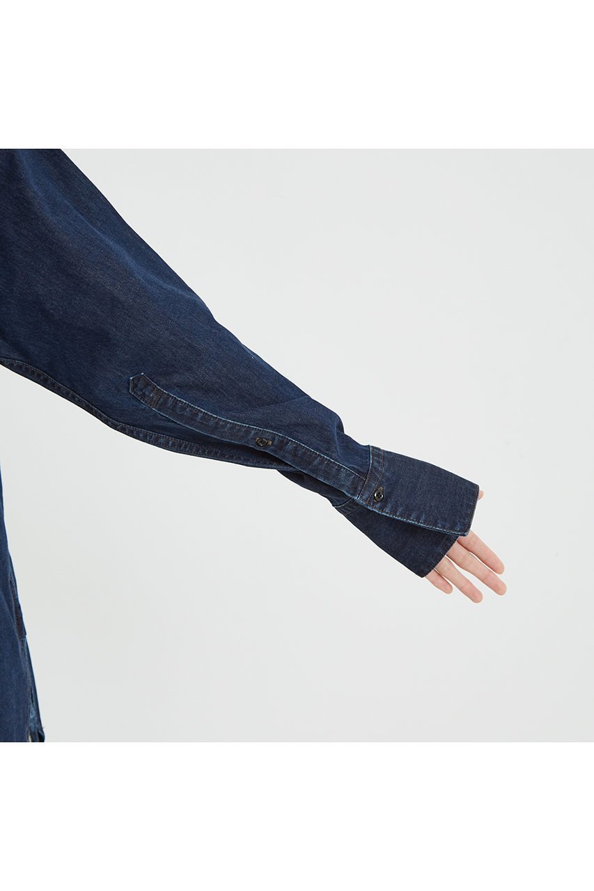 【ザ ストア バイ シー/THE STORE by C】のデニムシャツ 人気、トレンドファッション・服の通販 founy(ファニー) 　ファッション　Fashion　レディースファッション　Fashion for Women　トップス・カットソー　Cut & Sew Tops　シャツ・ブラウス・オフィスカジュアル　Elegant Blouses & Button-Ups　おすすめ　Recommended / Our Picks　スリーブ　Sleeve, Long Sleeve / Short Sleeve　デニム　Denim, Jeans Material　ロング　Long, Long-Length　other-8|ID: prp329100003090202 ipo3291000000035308885