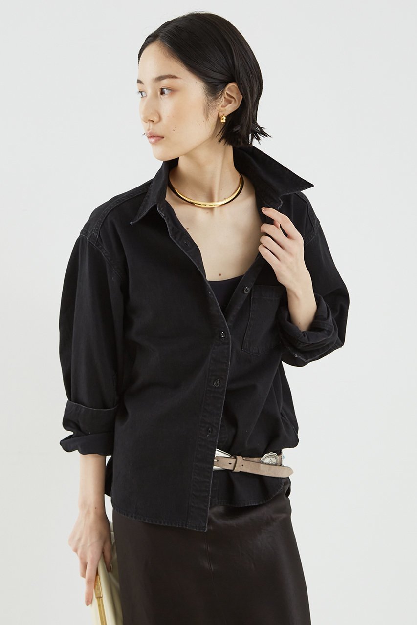 【ザ ストア バイ シー/THE STORE by C】のデニムシャツ 人気、トレンドファッション・服の通販 founy(ファニー) 　ファッション　Fashion　レディースファッション　Fashion for Women　トップス・カットソー　Cut & Sew Tops　シャツ・ブラウス・オフィスカジュアル　Elegant Blouses & Button-Ups　おすすめ　Recommended / Our Picks　スリーブ　Sleeve, Long Sleeve / Short Sleeve　デニム　Denim, Jeans Material　ロング　Long, Long-Length　other-8|ID: prp329100003090202 ipo3291000000035957852