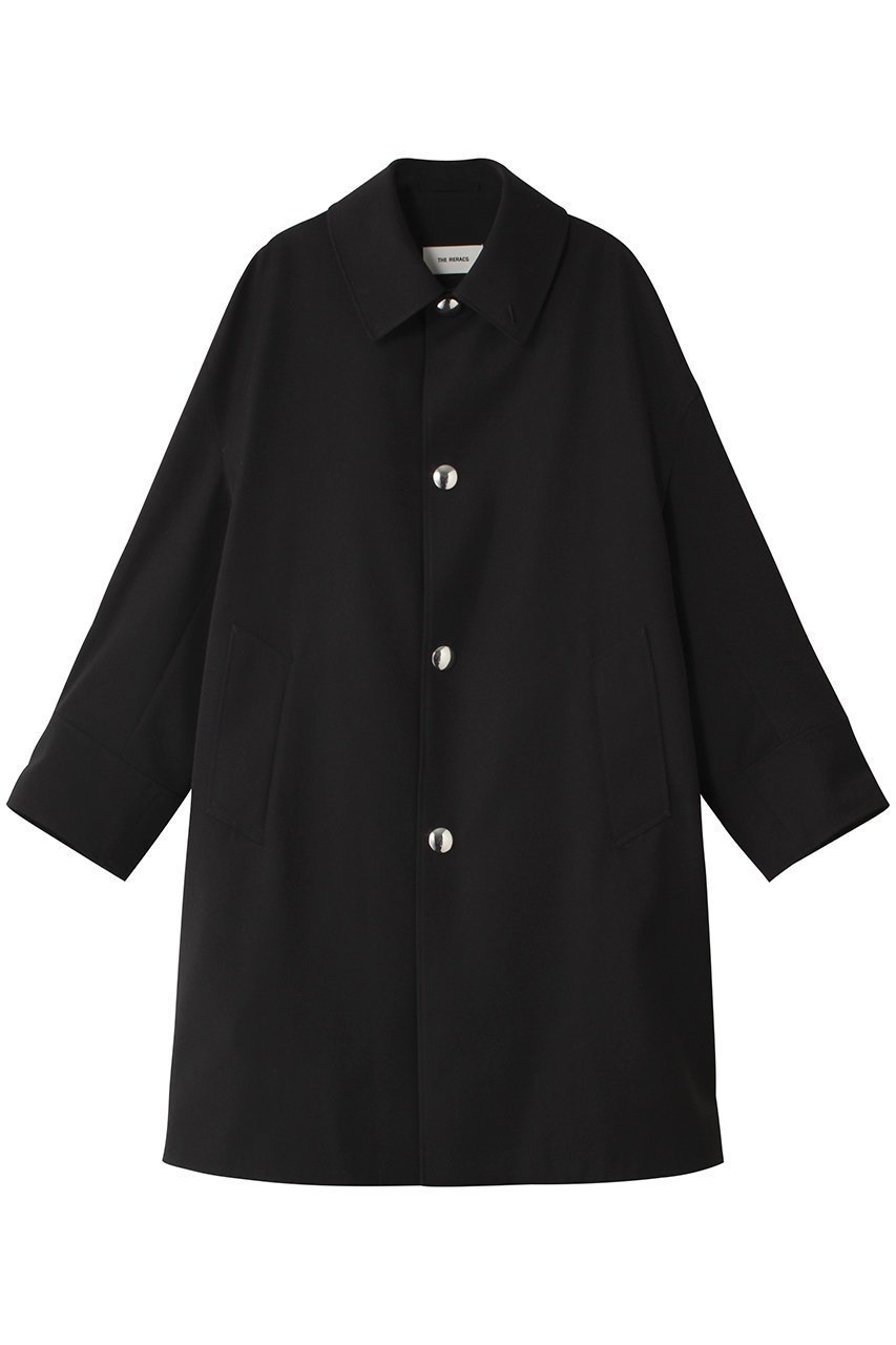 【ザ リラクス/THE RERACS】のミドルバルカラーコート インテリア・キッズ・メンズ・レディースファッション・服の通販 founy(ファニー) 　ファッション　Fashion　レディースファッション　Fashion for Women　アウター　Coat / Outerwear Collection　コート・ロングコート・ピーコート　Long Coats, Peacoats & More　シルバー　Silver, Metallic Silver　フォーマル　Formal, Dressy　フロント　Front, Front Design　ミドル　Middle Length, Mid Height　ロング　Long, Long-Length　定番　Standard, Basic Item　ブラック|ID: prp329100003090258 ipo3291000000032925068