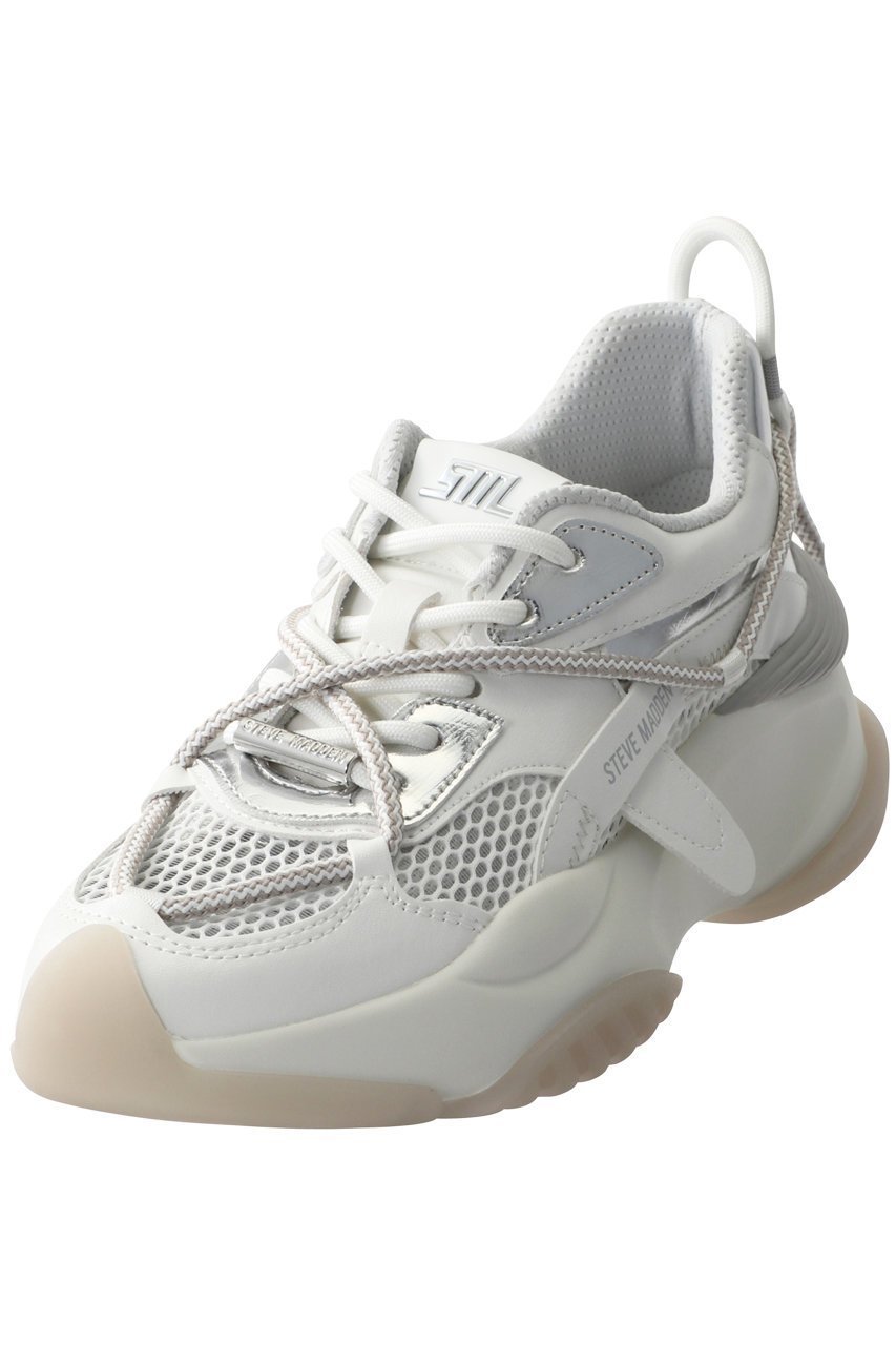 【スティーブマデン/STEVE MADDEN】のBONANZA ダブルレースアップスニーカー インテリア・キッズ・メンズ・レディースファッション・服の通販 founy(ファニー) 　ファッション　Fashion　レディースファッション　Fashion for Women　おすすめ　Recommended / Our Picks　スニーカー　Sneakers, Trainers　ダブル　Double, Double-Breasted　フィット　Fit, Slim Fit　ランニング　Running, Running Wear, Activewear, Jogging　レース　Lace, Lace Fabric　ホワイトシルバー|ID: prp329100003094592 ipo3291000000032773334