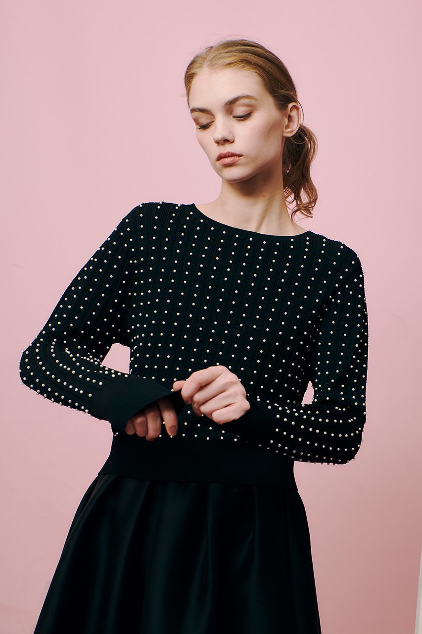 【アルアバイル/allureville】の【Loulou Willoughby】パールスタッズプルオーバー 人気、トレンドファッション・服の通販 founy(ファニー) 　ファッション　Fashion　レディースファッション　Fashion for Women　トップス・カットソー　Cut & Sew Tops　ニット　Knit Tops & Sweaters　カジュアルプルオーバー・ニットトップス　Pullovers & Knit Tops / Casual Pullovers　コンパクト　Compact, Small Size　パール　Pearl, Pearl Accent　エレガント 上品　Elegant　other-6|ID: prp329100003106731 ipo3291000000032949169