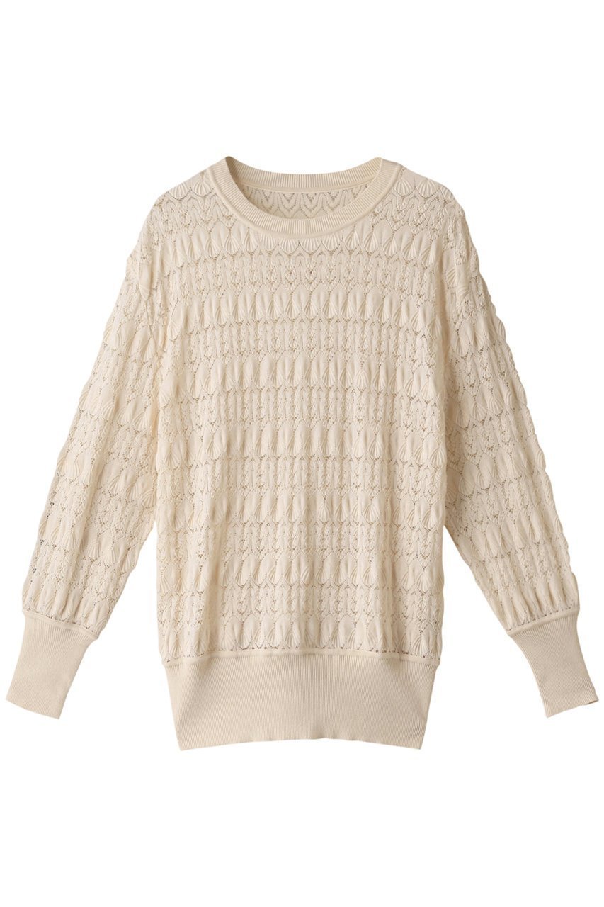 【プリスティン/PRISTINE】のバルファスロングスリーブPO 人気、トレンドファッション・服の通販 founy(ファニー) 　ファッション　Fashion　レディースファッション　Fashion for Women　トップス・カットソー　Cut & Sew Tops　ニット　Knit Tops & Sweaters　カジュアルプルオーバー・ニットトップス　Pullovers & Knit Tops / Casual Pullovers　フェミニン　Feminine, Girly　リラックス　Relax, Relaxed Fit　レース　Lace, Lace Fabric　エレガント 上品　Elegant　春　Spring　 other-1|ID: prp329100003122996 ipo3291000000035766167