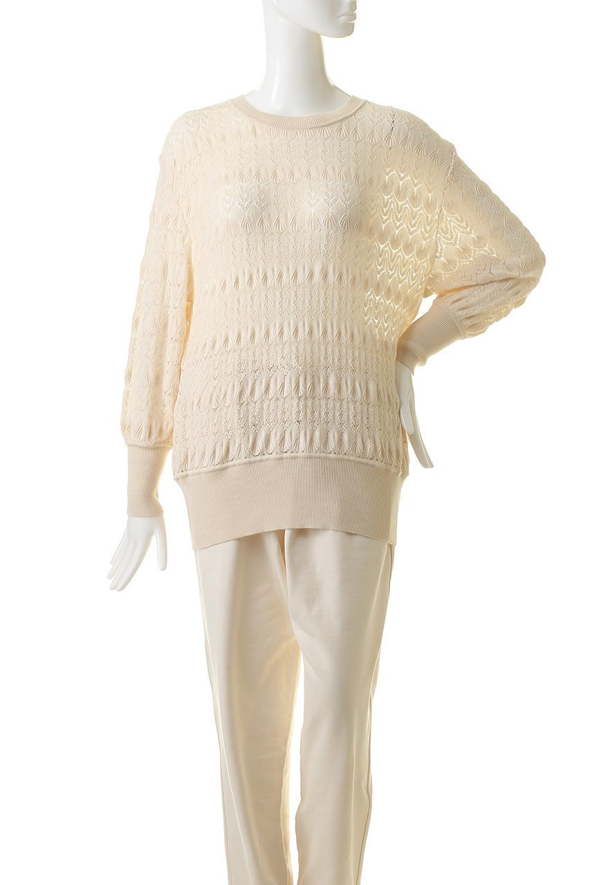 【プリスティン/PRISTINE】のバルファスロングスリーブPO 人気、トレンドファッション・服の通販 founy(ファニー) 　ファッション　Fashion　レディースファッション　Fashion for Women　トップス・カットソー　Cut & Sew Tops　ニット　Knit Tops & Sweaters　カジュアルプルオーバー・ニットトップス　Pullovers & Knit Tops / Casual Pullovers　フェミニン　Feminine, Girly　リラックス　Relax, Relaxed Fit　レース　Lace, Lace Fabric　エレガント 上品　Elegant　春　Spring　other-2|ID: prp329100003122996 ipo3291000000035766171