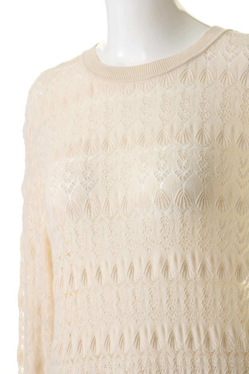 【プリスティン/PRISTINE】のバルファスロングスリーブPO 人気、トレンドファッション・服の通販 founy(ファニー) 　ファッション　Fashion　レディースファッション　Fashion for Women　トップス・カットソー　Cut & Sew Tops　ニット　Knit Tops & Sweaters　カジュアルプルオーバー・ニットトップス　Pullovers & Knit Tops / Casual Pullovers　フェミニン　Feminine, Girly　リラックス　Relax, Relaxed Fit　レース　Lace, Lace Fabric　エレガント 上品　Elegant　春　Spring　other-5|ID: prp329100003122996 ipo3291000000036593488