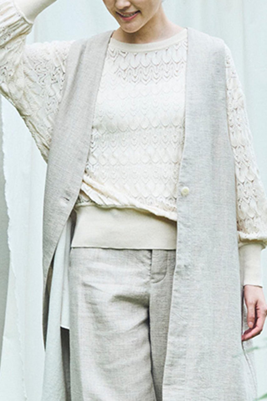 【プリスティン/PRISTINE】のバルファスロングスリーブPO 人気、トレンドファッション・服の通販 founy(ファニー) 　ファッション　Fashion　レディースファッション　Fashion for Women　トップス・カットソー　Cut & Sew Tops　ニット　Knit Tops & Sweaters　カジュアルプルオーバー・ニットトップス　Pullovers & Knit Tops / Casual Pullovers　フェミニン　Feminine, Girly　リラックス　Relax, Relaxed Fit　レース　Lace, Lace Fabric　エレガント 上品　Elegant　春　Spring　other-6|ID: prp329100003122996 ipo3291000000036593489