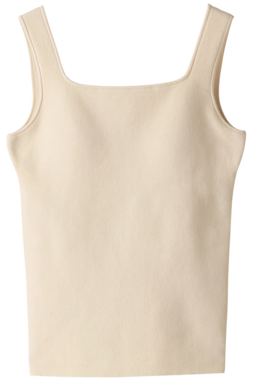 【クラネ/CLANE】のSQUARE TANK KNIT TOPS ニット インテリア・キッズ・メンズ・レディースファッション・服の通販 founy(ファニー) 　ファッション　Fashion　レディースファッション　WOMEN　トップス・カットソー　Tops/Tshirt　ニット　Knit Tops　プルオーバー　Pullover　インナー　Inner　シンプル　Simple　スクエア　Square　ストレッチ　Stretch　タンク　Tank　フロント　Front　エレガント 上品　Elegant　アイボリー|ID: prp329100003129244 ipo3291000000021189916