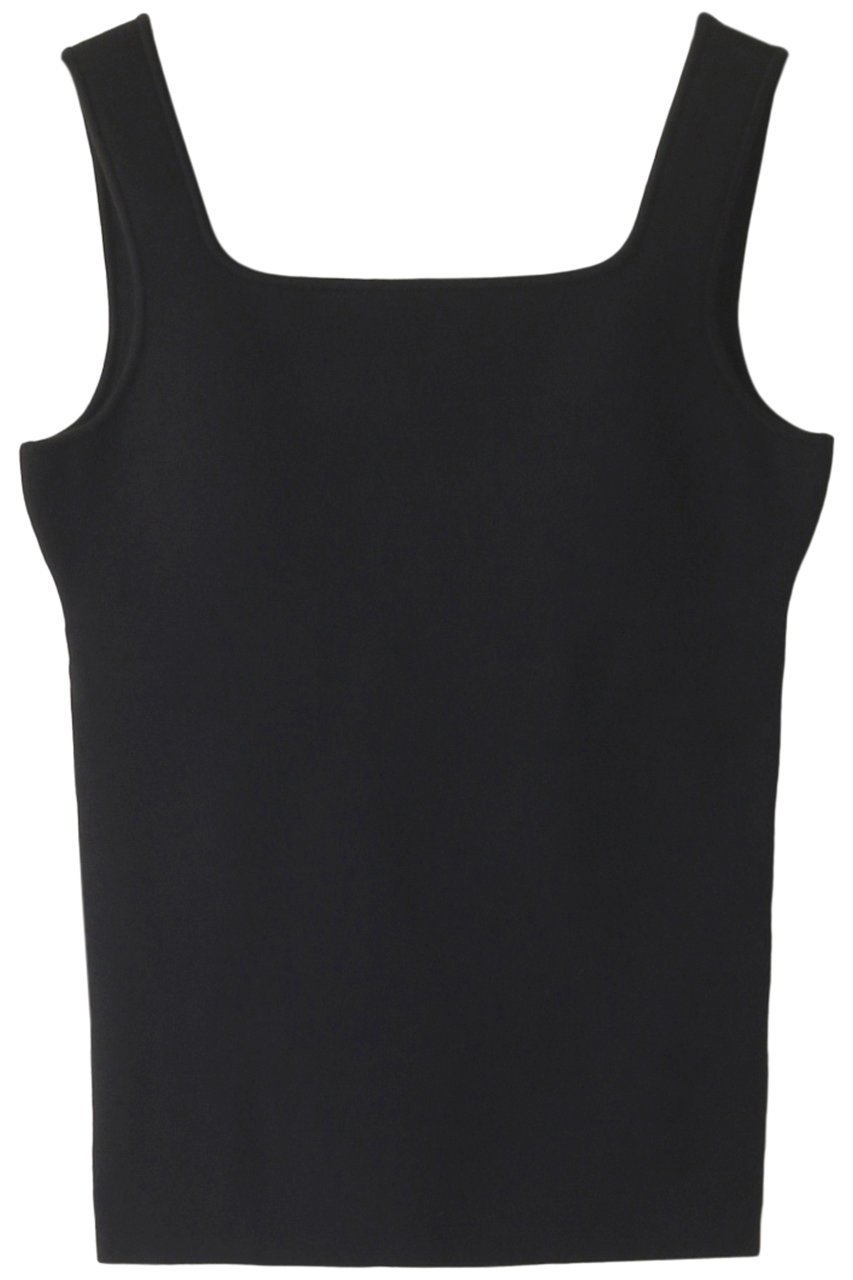 【クラネ/CLANE】のSQUARE TANK KNIT TOPS ニット インテリア・キッズ・メンズ・レディースファッション・服の通販 founy(ファニー) 　ファッション　Fashion　レディースファッション　Fashion for Women　トップス・カットソー　Cut & Sew Tops　ニット　Knit Tops & Sweaters　カジュアルプルオーバー・ニットトップス　Pullovers & Knit Tops / Casual Pullovers　インナー　Innerwear　シンプル　Simple, Minimal　スクエア　Square, Square Shape　ストレッチ　Stretch, Stretchy Fabric　タンク　Tank Top, Sleeveless Top　フロント　Front, Front Design　エレガント 上品　Elegant　ブラック|ID: prp329100003129244 ipo3291000000035963026