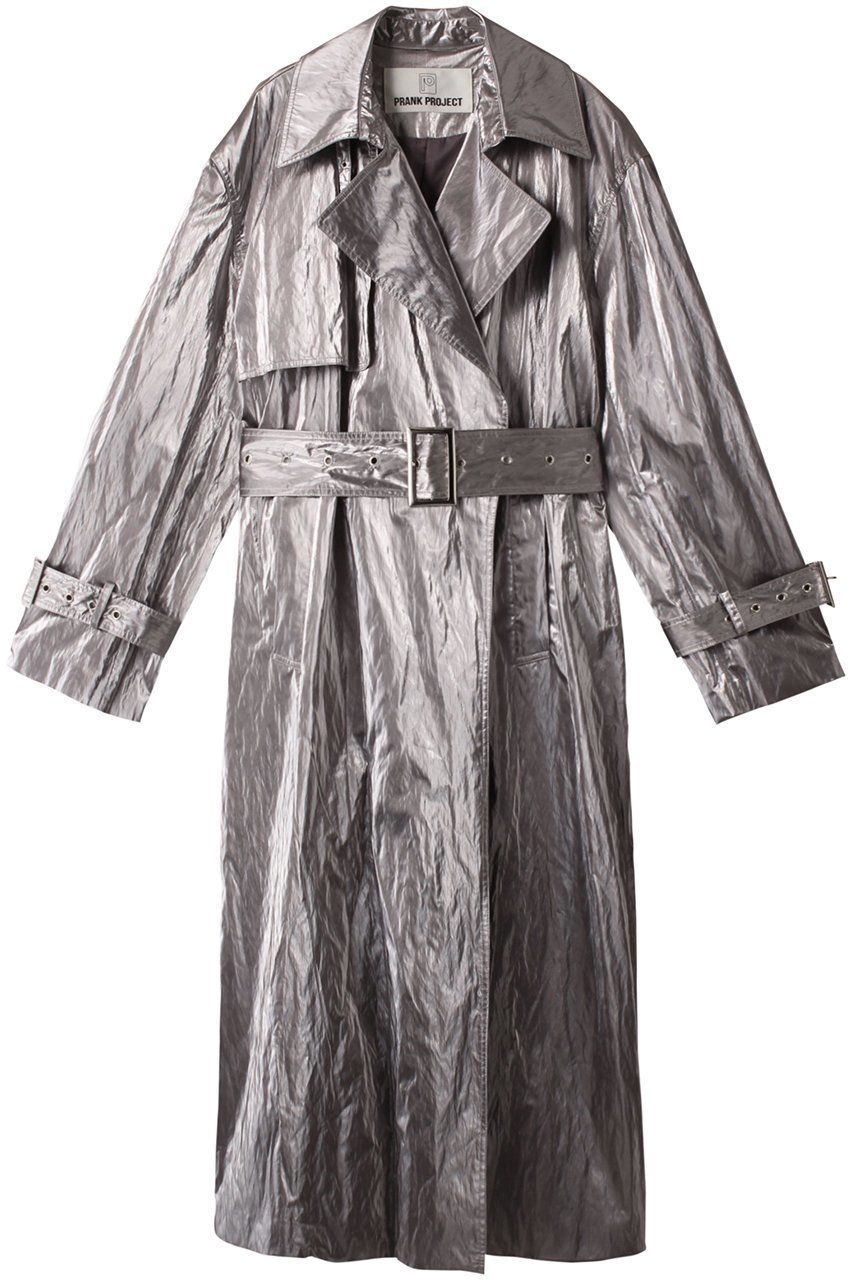 【プランク プロジェクト/PRANK PROJECT】のメタリックトレンチコート / Metallic Trench Coat インテリア・キッズ・メンズ・レディースファッション・服の通販 founy(ファニー) 　ファッション　Fashion　レディースファッション　Fashion for Women　アウター　Coat / Outerwear Collection　コート・ロングコート・ピーコート　Long Coats, Peacoats & More　トレンチコート / 春秋の定番アウター　Trench Coats　おすすめ　Recommended / Our Picks　クラシック　Classic, Timeless Style　クール　Cool, Chic　タフタ　Taffeta, Structured Fabric　メタル　Metal, Metal Parts　ロング　Long, Long-Length　SLV(シルバー)|ID: prp329100003135164 ipo3291000000036795987