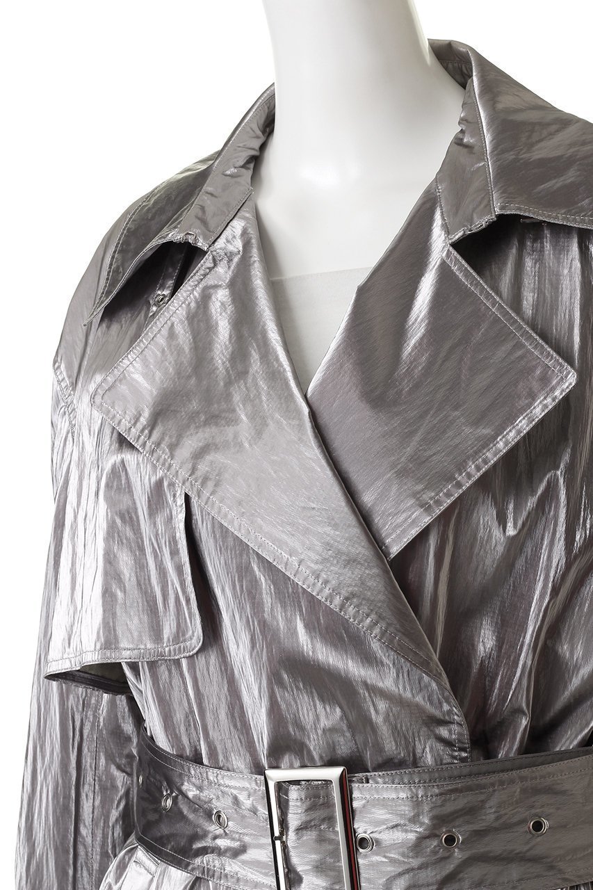 【プランク プロジェクト/PRANK PROJECT】のメタリックトレンチコート / Metallic Trench Coat 人気、トレンドファッション・服の通販 founy(ファニー) 　ファッション　Fashion　レディースファッション　Fashion for Women　アウター　Coat / Outerwear Collection　コート・ロングコート・ピーコート　Long Coats, Peacoats & More　トレンチコート / 春秋の定番アウター　Trench Coats　おすすめ　Recommended / Our Picks　クラシック　Classic, Timeless Style　クール　Cool, Chic　タフタ　Taffeta, Structured Fabric　メタル　Metal, Metal Parts　ロング　Long, Long-Length　other-5|ID: prp329100003135164 ipo3291000000036795994