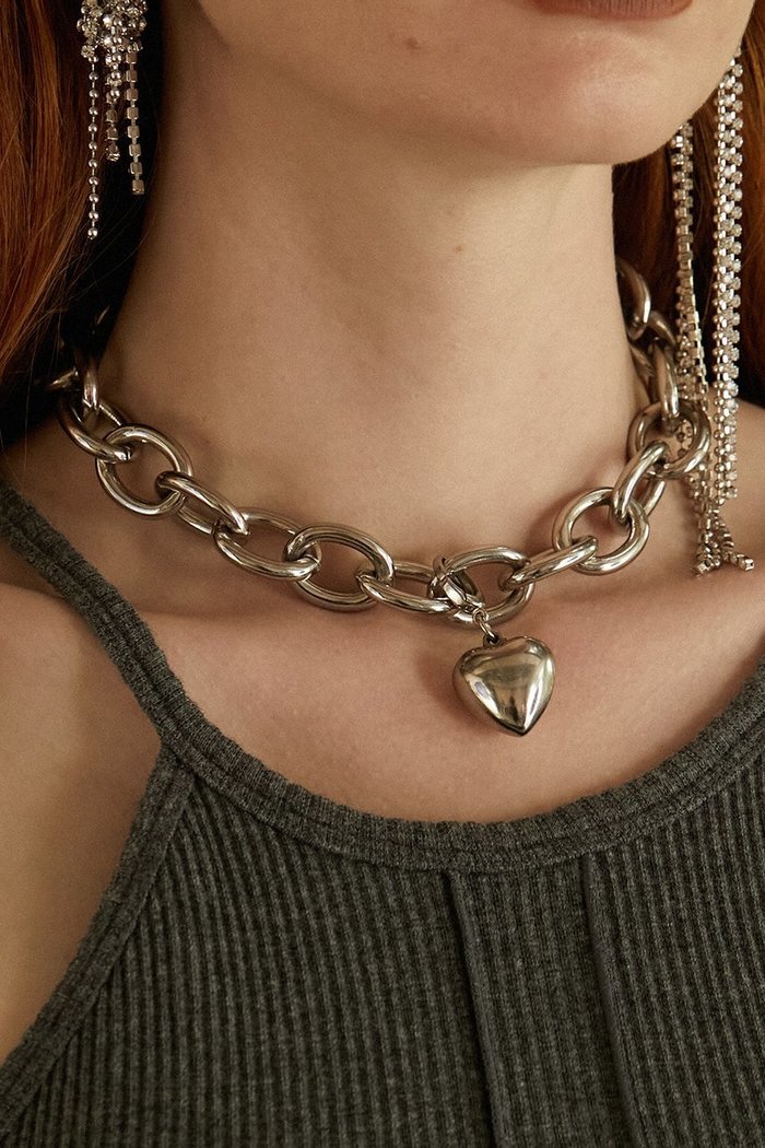 【プランク プロジェクト/PRANK PROJECT】のハートビックチェーンチョーカー / Big Heart Chain Choker インテリア・キッズ・メンズ・レディースファッション・服の通販 founy(ファニー) https://founy.com/ ファッション Fashion レディースファッション Fashion for Women ジュエリー Jewelry ネックレス Necklaces & Pendants チャーム Charm, Pendant チョーカー Tulle, Mesh Fabric ネックレス Necklace, Pendant Necklace |ID: prp329100003135183 ipo3291000000034419824