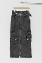 【プランク プロジェクト/PRANK PROJECT】のデニムカーゴスカート / Denim Cargo Skirt BLK(ブラック)|ID:prp329100003135192