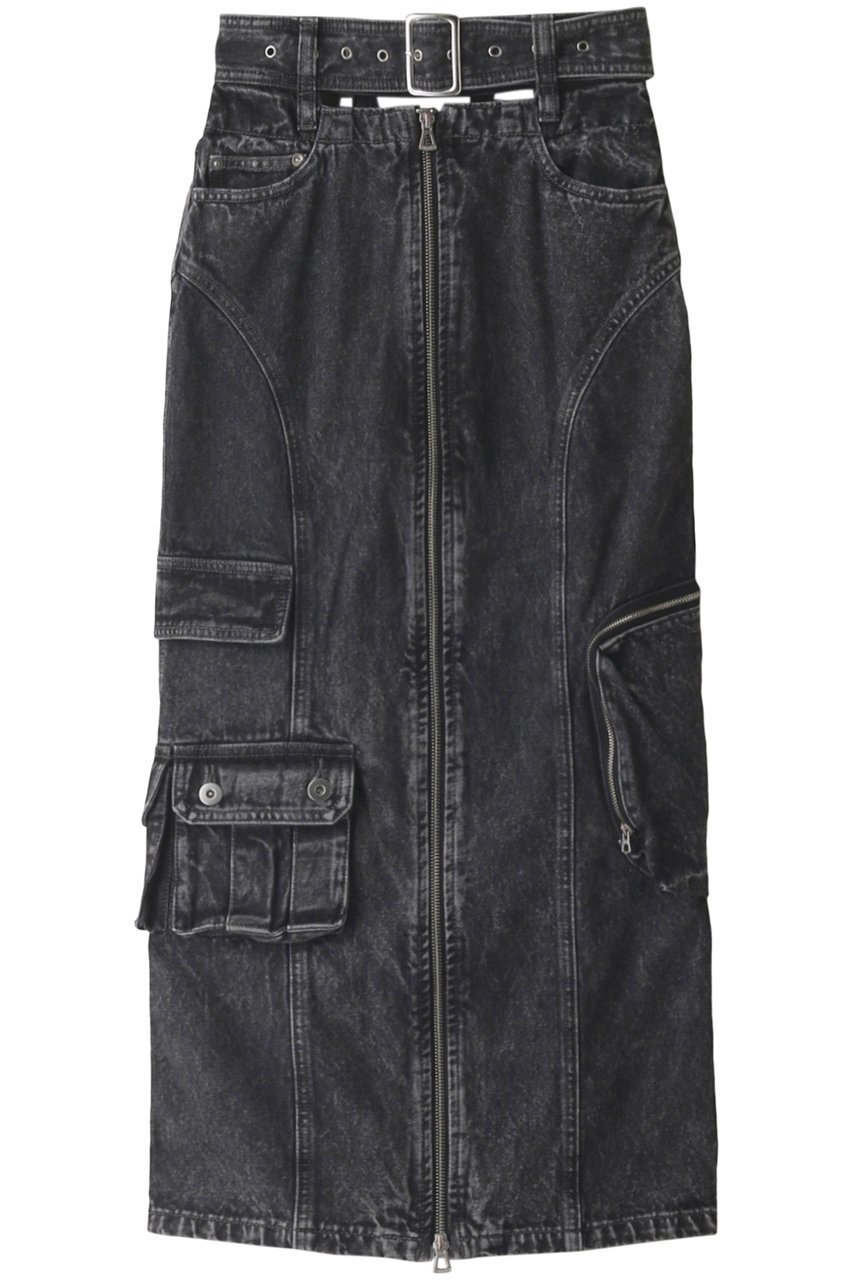 【プランク プロジェクト/PRANK PROJECT】のデニムカーゴスカート / Denim Cargo Skirt 人気、トレンドファッション・服の通販 founy(ファニー) 　ファッション　Fashion　レディースファッション　Fashion for Women　スカート　Skirts　ロングスカート　Long Skirts / Maxi & Midi Skirts　おすすめ　Recommended / Our Picks　ケミカル　Chemical, Chemical Wash　スリット　Slit, Slit Detail　デニム　Denim, Jeans Material　トレンド　Trend, Trending Now　フロント　Front, Front Design　マキシ　Maxi, Full Length　ロング　Long, Long-Length　 other-1|ID: prp329100003135192 ipo3291000000032846333