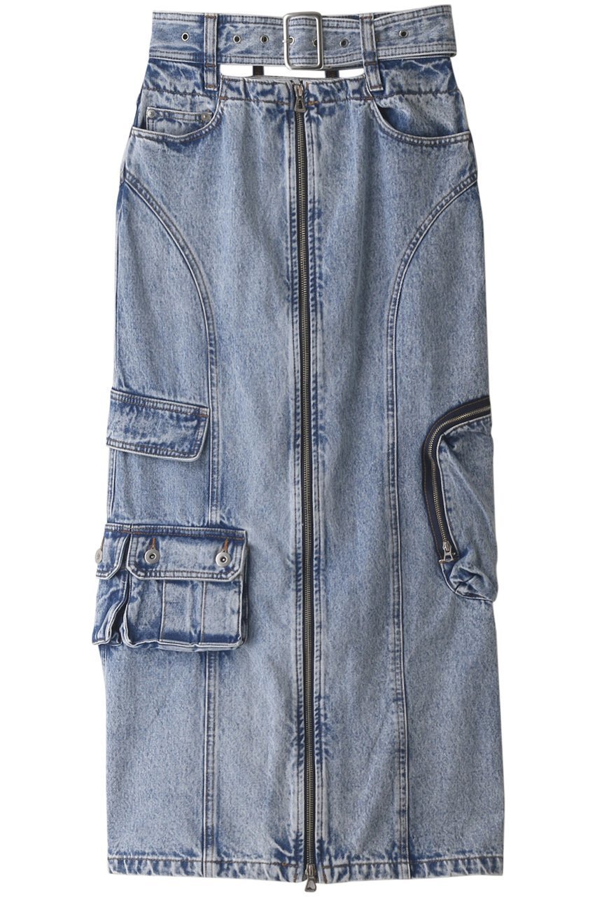 【プランク プロジェクト/PRANK PROJECT】のデニムカーゴスカート / Denim Cargo Skirt インテリア・キッズ・メンズ・レディースファッション・服の通販 founy(ファニー) 　ファッション　Fashion　レディースファッション　Fashion for Women　スカート　Skirts　ロングスカート　Long Skirts / Maxi & Midi Skirts　おすすめ　Recommended / Our Picks　ケミカル　Chemical, Chemical Wash　スリット　Slit, Slit Detail　デニム　Denim, Jeans Material　トレンド　Trend, Trending Now　フロント　Front, Front Design　マキシ　Maxi, Full Length　ロング　Long, Long-Length　BLU(ブルー)|ID: prp329100003135192 ipo3291000000032846344