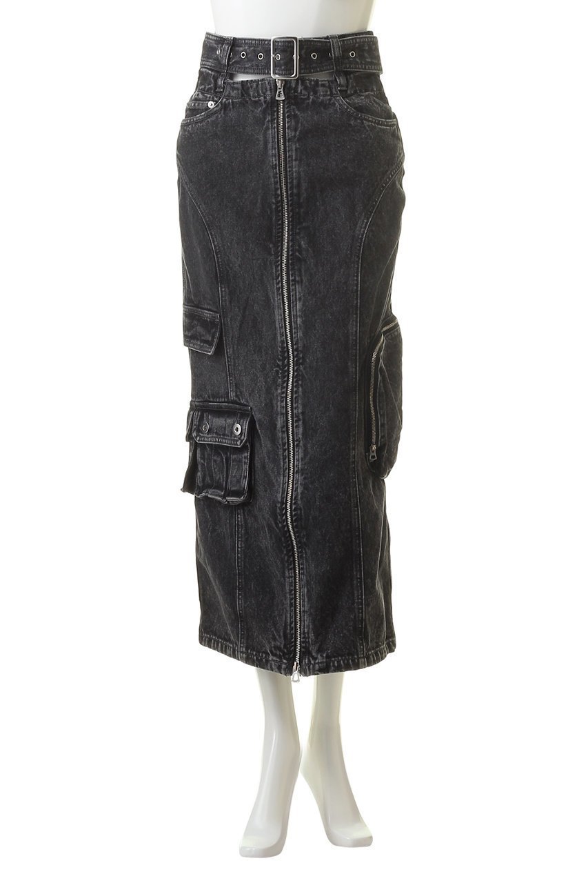 【プランク プロジェクト/PRANK PROJECT】のデニムカーゴスカート / Denim Cargo Skirt 人気、トレンドファッション・服の通販 founy(ファニー) 　ファッション　Fashion　レディースファッション　Fashion for Women　スカート　Skirts　ロングスカート　Long Skirts / Maxi & Midi Skirts　おすすめ　Recommended / Our Picks　ケミカル　Chemical, Chemical Wash　スリット　Slit, Slit Detail　デニム　Denim, Jeans Material　トレンド　Trend, Trending Now　フロント　Front, Front Design　マキシ　Maxi, Full Length　ロング　Long, Long-Length　other-2|ID: prp329100003135192 ipo3291000000032846348