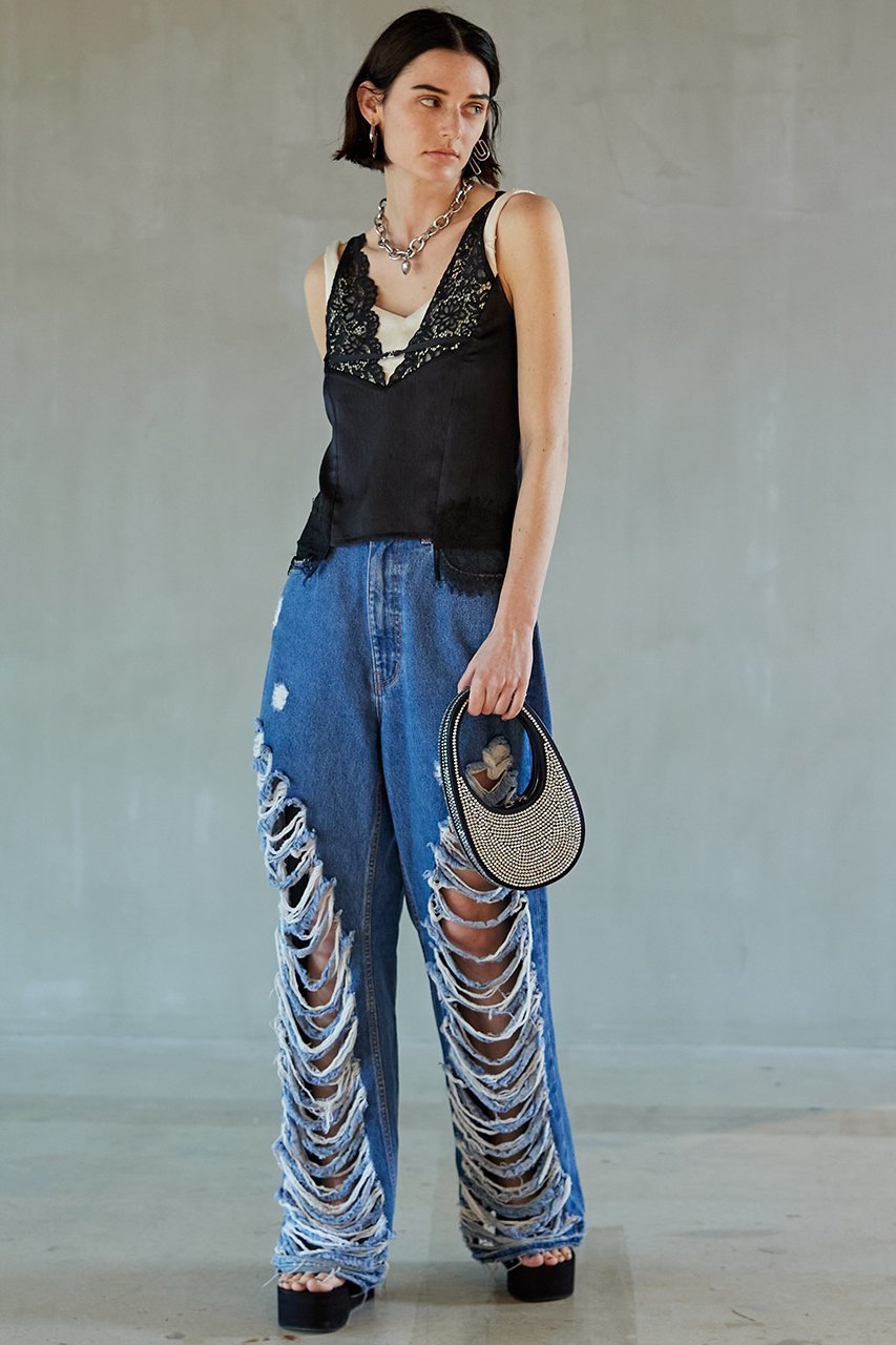 【プランク プロジェクト/PRANK PROJECT】のハードクラッシュデニム / Hard Clashed Jeans 人気、トレンドファッション・服の通販 founy(ファニー) 　ファッション　Fashion　レディースファッション　Fashion for Women　パンツ　Pants & Trousers　デニムパンツ・ジーンズ・美脚デニム　Denim Jeans & Pants　おすすめ　Recommended / Our Picks　クラッシュ　Distressed, Crashed Style　デニム　Denim, Jeans Material　フェミニン　Feminine, Girly　フロント　Front, Front Design　ルーズ　Loose, Oversized　ヴィンテージ　Vintage Style　other-7|ID: prp329100003135201 ipo3291000000032828798