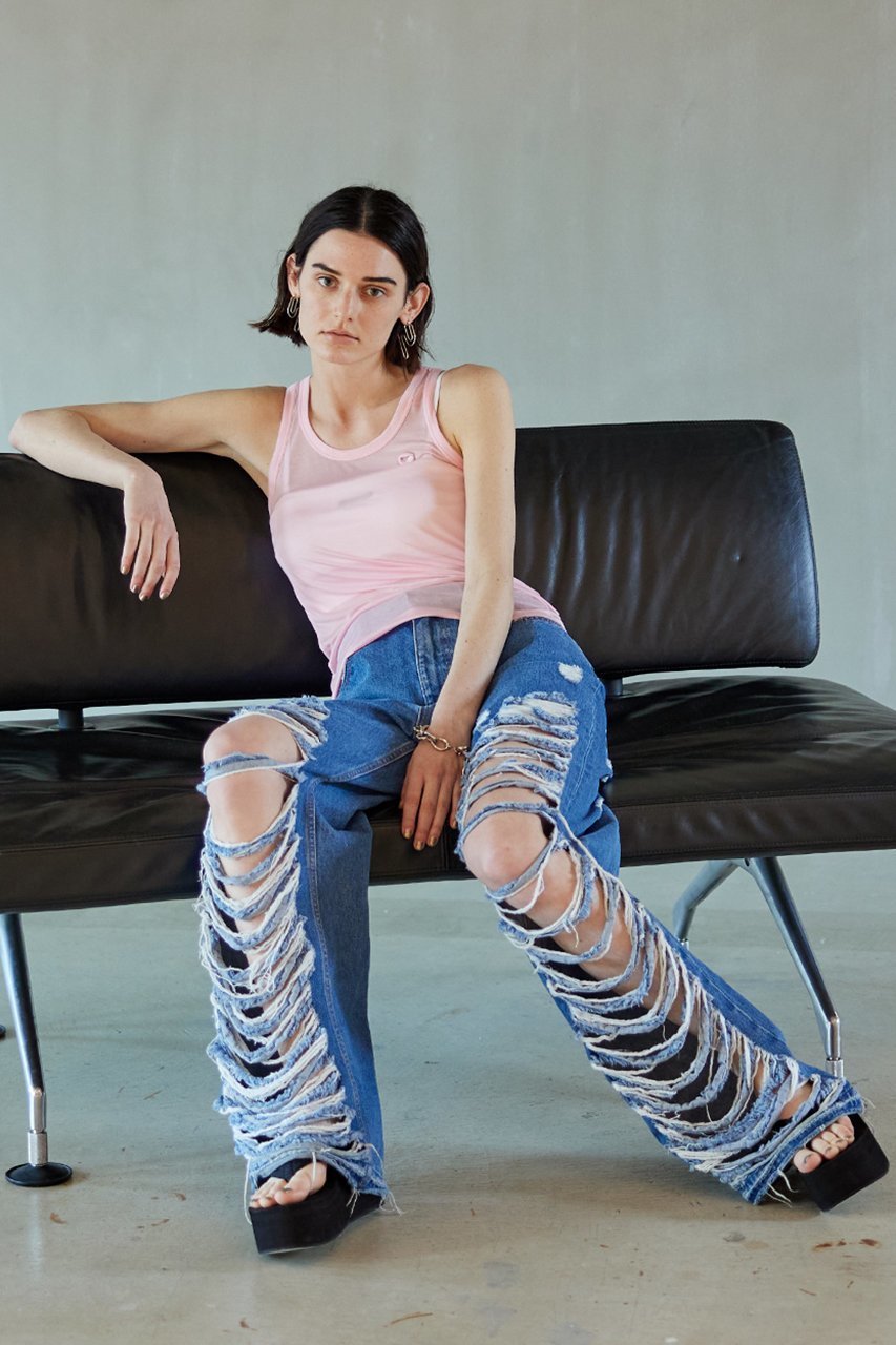 【プランク プロジェクト/PRANK PROJECT】のハードクラッシュデニム / Hard Clashed Jeans 人気、トレンドファッション・服の通販 founy(ファニー) 　ファッション　Fashion　レディースファッション　Fashion for Women　パンツ　Pants & Trousers　デニムパンツ・ジーンズ・美脚デニム　Denim Jeans & Pants　おすすめ　Recommended / Our Picks　クラッシュ　Distressed, Crashed Style　デニム　Denim, Jeans Material　フェミニン　Feminine, Girly　フロント　Front, Front Design　ルーズ　Loose, Oversized　ヴィンテージ　Vintage Style　other-8|ID: prp329100003135201 ipo3291000000032828799