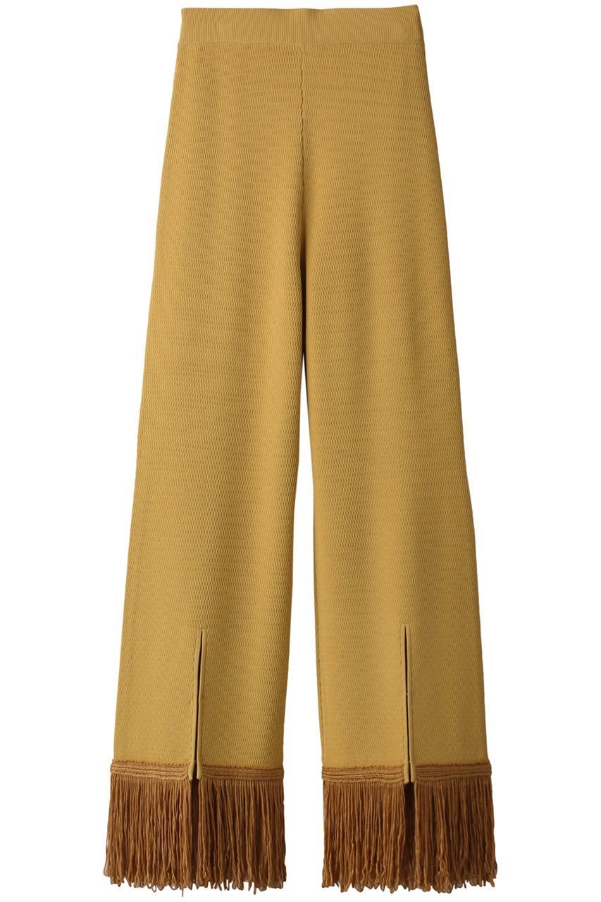 【プランク プロジェクト/PRANK PROJECT】のスリットフリンジニットパンツ / Slit Fringe Knit Pants インテリア・キッズ・メンズ・レディースファッション・服の通販 founy(ファニー) 　ファッション　Fashion　レディースファッション　Fashion for Women　パンツ　Pants & Trousers　サーマル　Thermal, Waffle Knit　スリット　Slit, Slit Detail　フリンジ　Fringe, Tassel　YEL(イエロー)|ID: prp329100003135204 ipo3291000000032829425