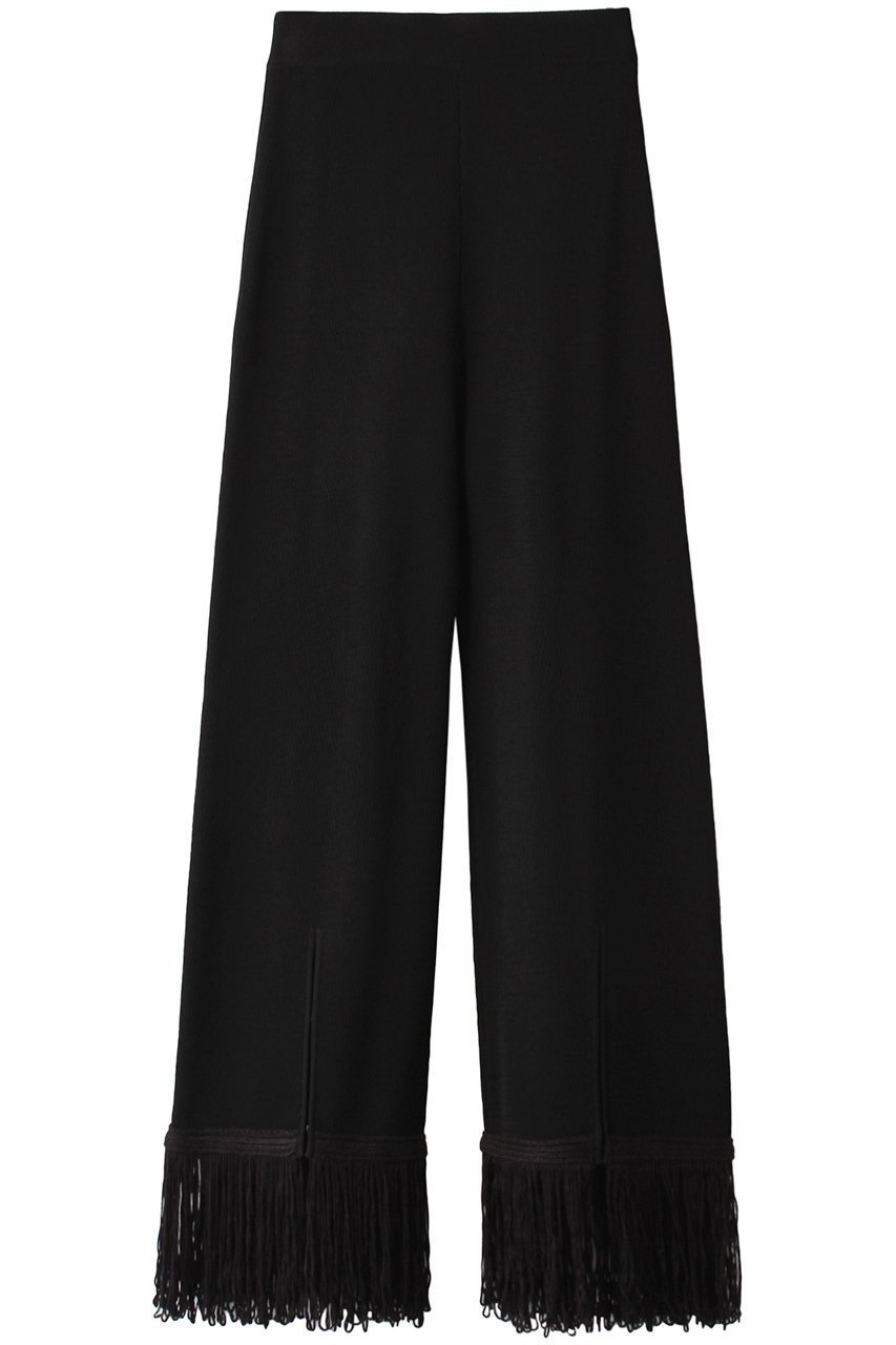 【プランク プロジェクト/PRANK PROJECT】のスリットフリンジニットパンツ / Slit Fringe Knit Pants インテリア・キッズ・メンズ・レディースファッション・服の通販 founy(ファニー) ファッション Fashion レディースファッション Fashion for Women パンツ Pants & Trousers サーマル Thermal, Waffle Knit スリット Slit, Slit Detail フリンジ Fringe, Tassel BLK(ブラック)|ID: prp329100003135204 ipo3291000000036010753
