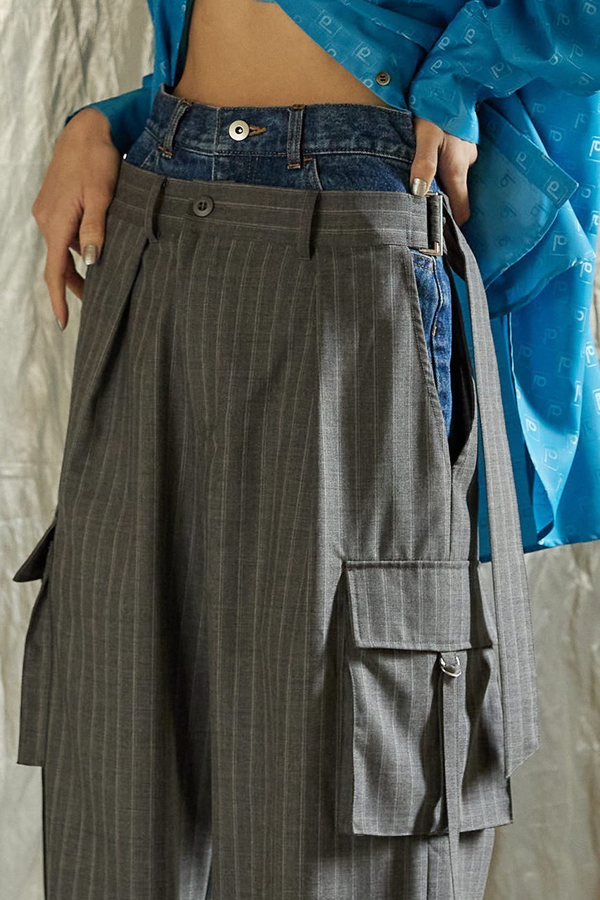 【プランク プロジェクト/PRANK PROJECT】のダブルウエストレイヤードデニムパンツ / Double West Layered Denim Pants 人気、トレンドファッション・服の通販 founy(ファニー) 　ファッション　Fashion　レディースファッション　Fashion for Women　パンツ　Pants & Trousers　デニムパンツ・ジーンズ・美脚デニム　Denim Jeans & Pants　ショーツ　Shorts, Short Pants　スーツ　Suit, Formalwear　デニム　Denim, Jeans Material　other-8|ID: prp329100003135214 ipo3291000000032830863