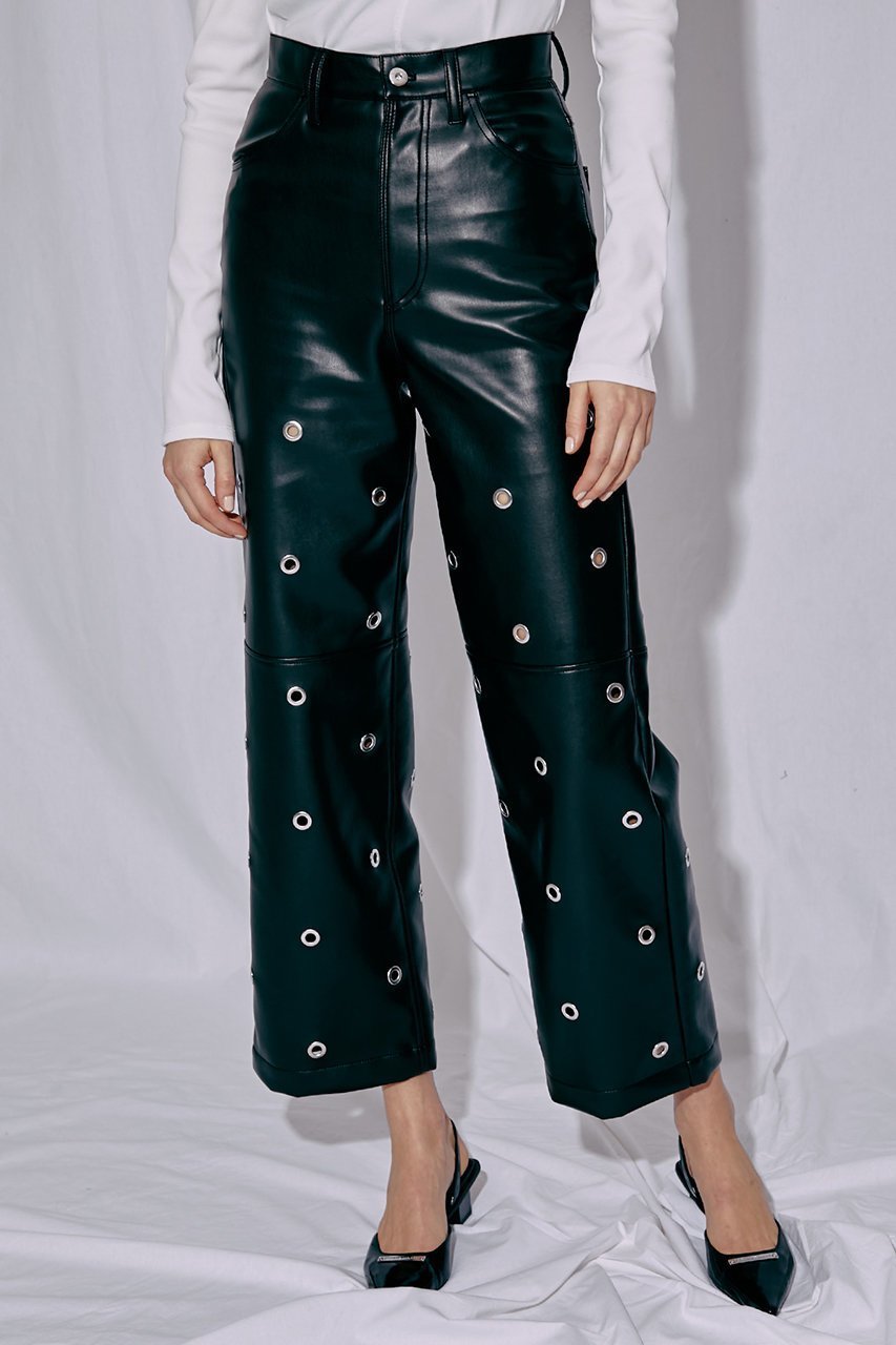 【プランク プロジェクト/PRANK PROJECT】のアイレットヴィーガンレザーコクーンパンツ / Eyelet Vegan Leather Cocoon Pants インテリア・キッズ・メンズ・レディースファッション・服の通販 founy(ファニー) 　ファッション　Fashion　レディースファッション　WOMEN　パンツ　Pants　BLK(ブラック)|ID: prp329100003135215 ipo3291000000021225478