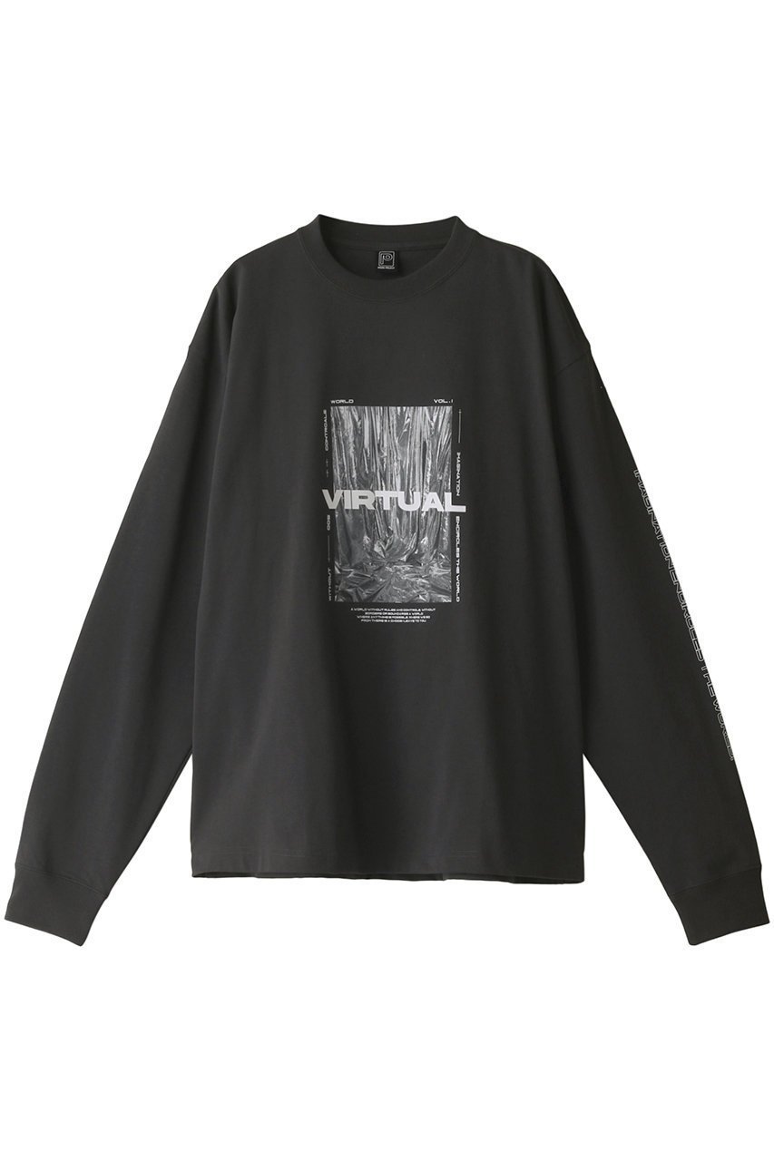 【プランク プロジェクト/PRANK PROJECT】のVIRTUALロングTEE / VIRTUAL Long Sleeve Tee インテリア・キッズ・メンズ・レディースファッション・服の通販 founy(ファニー) 　ファッション　Fashion　レディースファッション　Fashion for Women　トップス・カットソー　Cut & Sew Tops　シャツ・ブラウス・オフィスカジュアル　Elegant Blouses & Button-Ups　ロングTシャツ・Tシャツ　Longline T-Shirts & Tees　カットソー・ベーシックTシャツ　Cut-and-Sewn Tops / Stretch Tees & Basics　おすすめ　Recommended / Our Picks　ウォッシャブル　Machine Washable　スリーブ　Sleeve, Long Sleeve / Short Sleeve　プリント　Print, Printed Pattern　ボトム　Bottoms, Lower Wear　メタル　Metal, Metal Parts　ロング　Long, Long-Length　C.GRY(チャコールグレー)|ID: prp329100003135219 ipo3291000000032835833