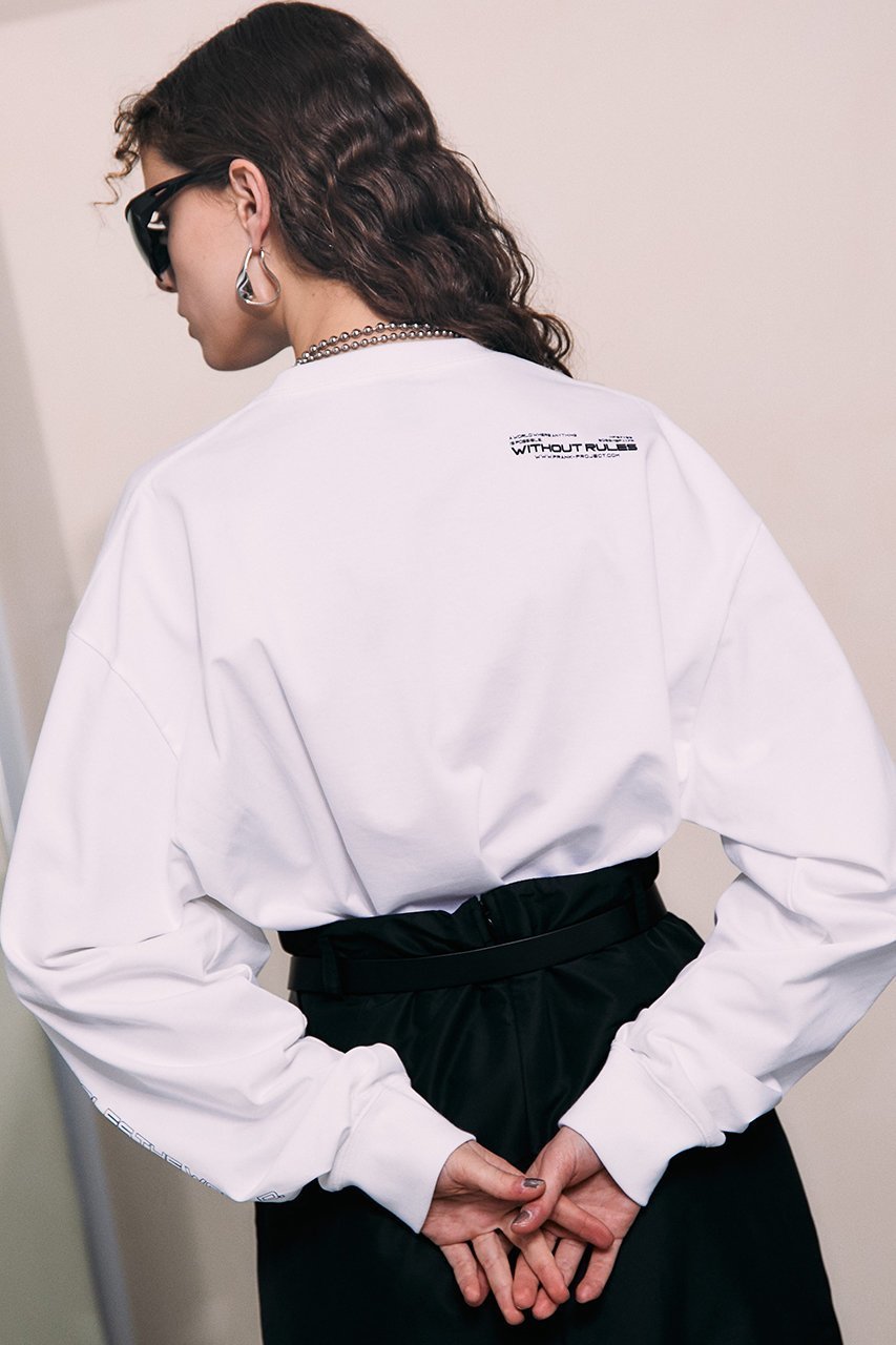 【プランク プロジェクト/PRANK PROJECT】のVIRTUALロングTEE / VIRTUAL Long Sleeve Tee 人気、トレンドファッション・服の通販 founy(ファニー) 　ファッション　Fashion　レディースファッション　Fashion for Women　トップス・カットソー　Cut & Sew Tops　シャツ・ブラウス・オフィスカジュアル　Elegant Blouses & Button-Ups　ロングTシャツ・Tシャツ　Longline T-Shirts & Tees　カットソー・ベーシックTシャツ　Cut-and-Sewn Tops / Stretch Tees & Basics　おすすめ　Recommended / Our Picks　ウォッシャブル　Machine Washable　スリーブ　Sleeve, Long Sleeve / Short Sleeve　プリント　Print, Printed Pattern　ボトム　Bottoms, Lower Wear　メタル　Metal, Metal Parts　ロング　Long, Long-Length　other-5|ID: prp329100003135219 ipo3291000000036653793
